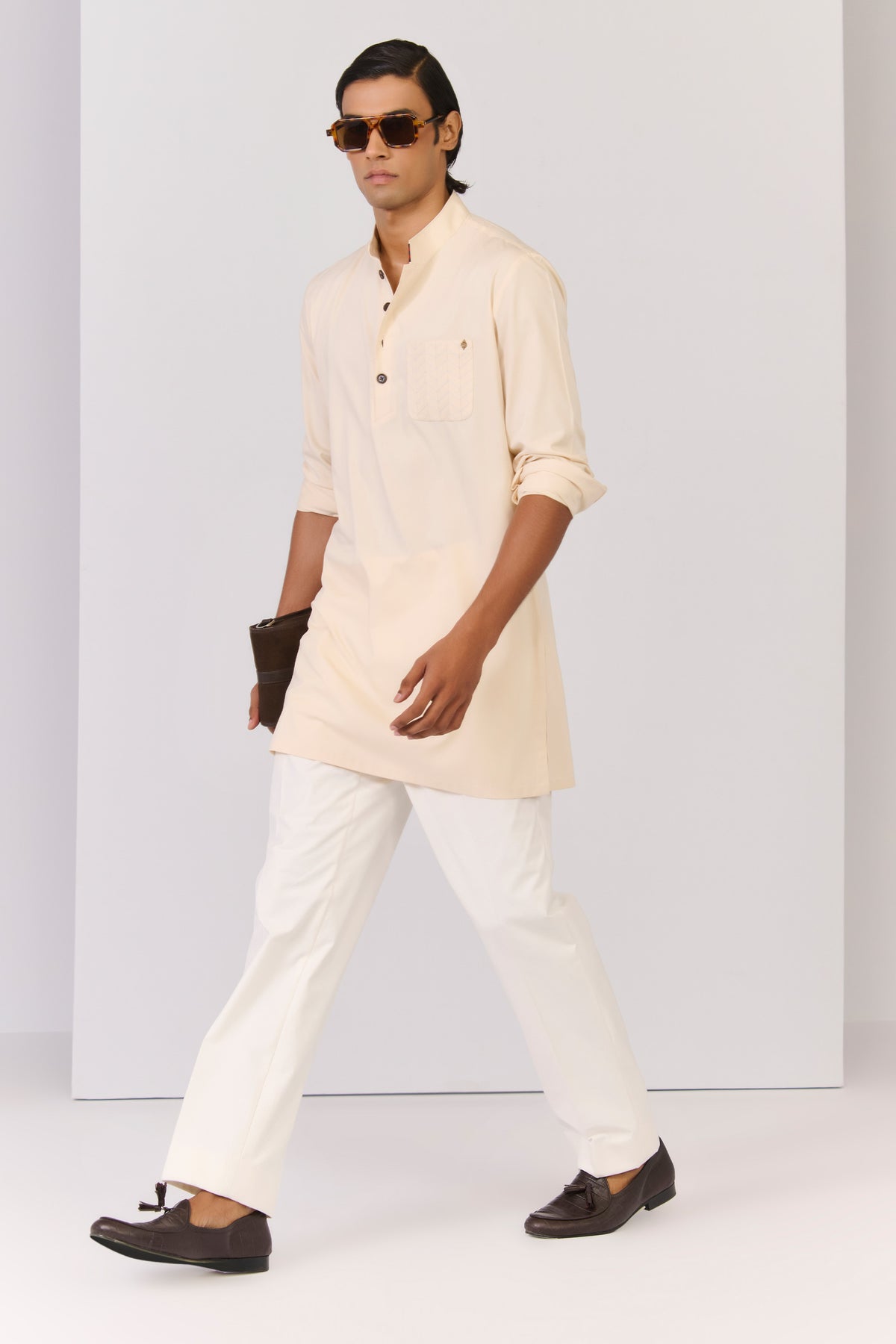Light Peach Bamboo Cotton Kurta