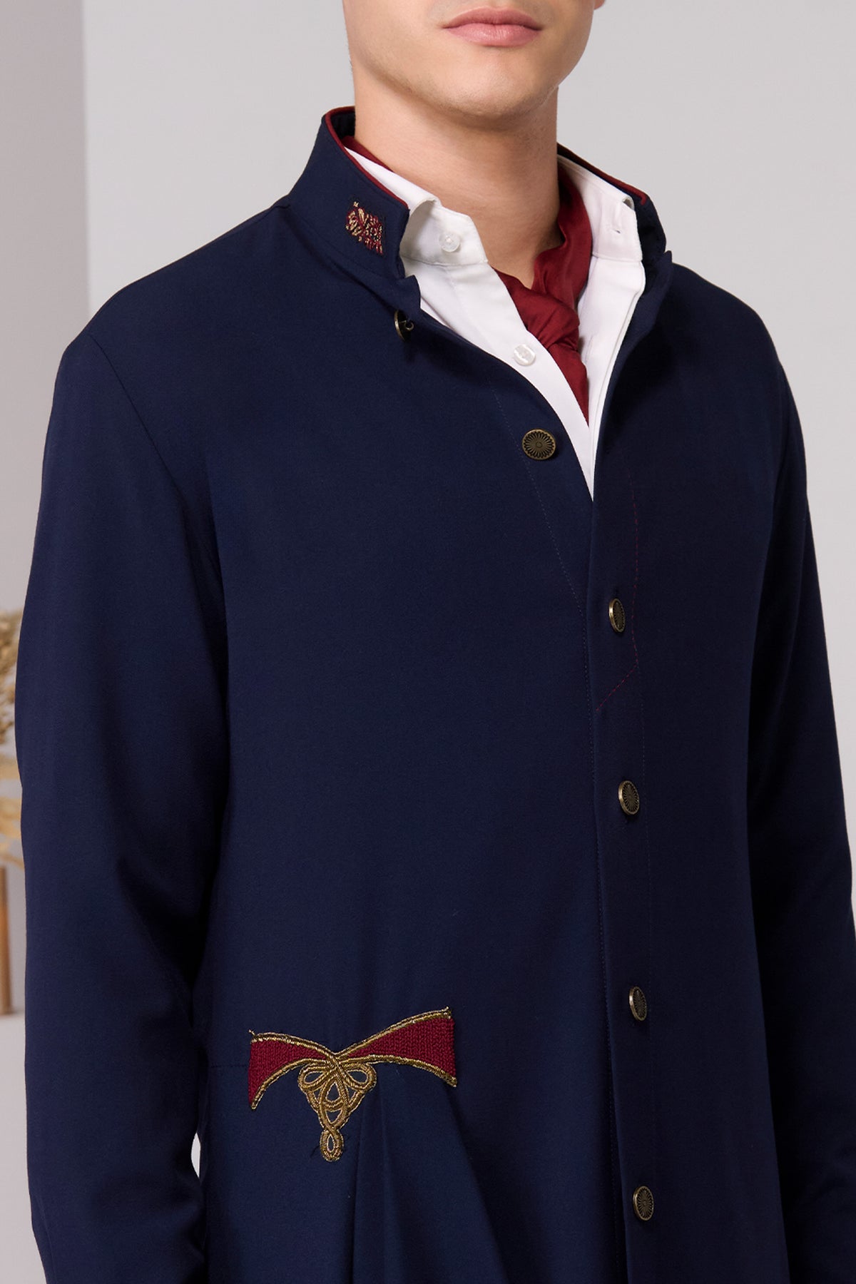 Navy Neo-Draped Kurta
