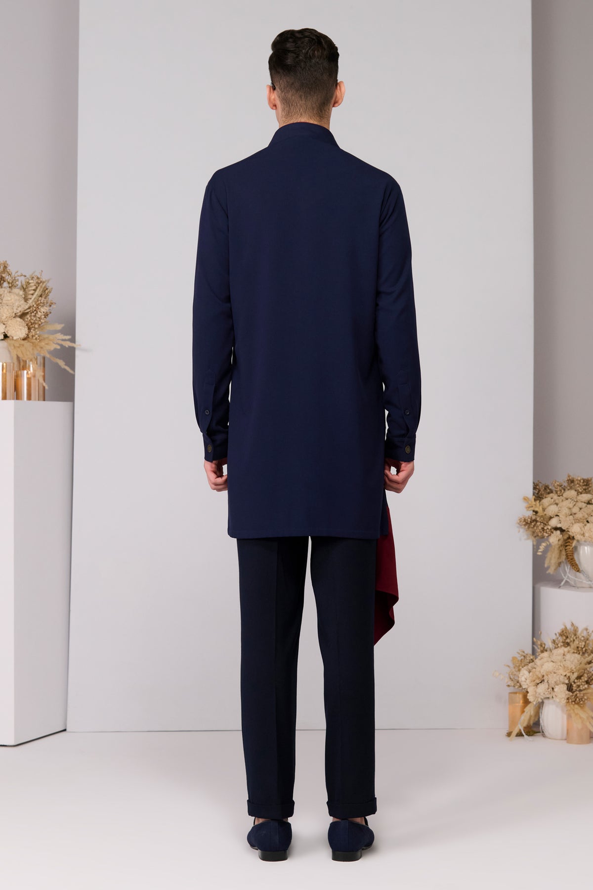 Navy Neo-Draped Kurta