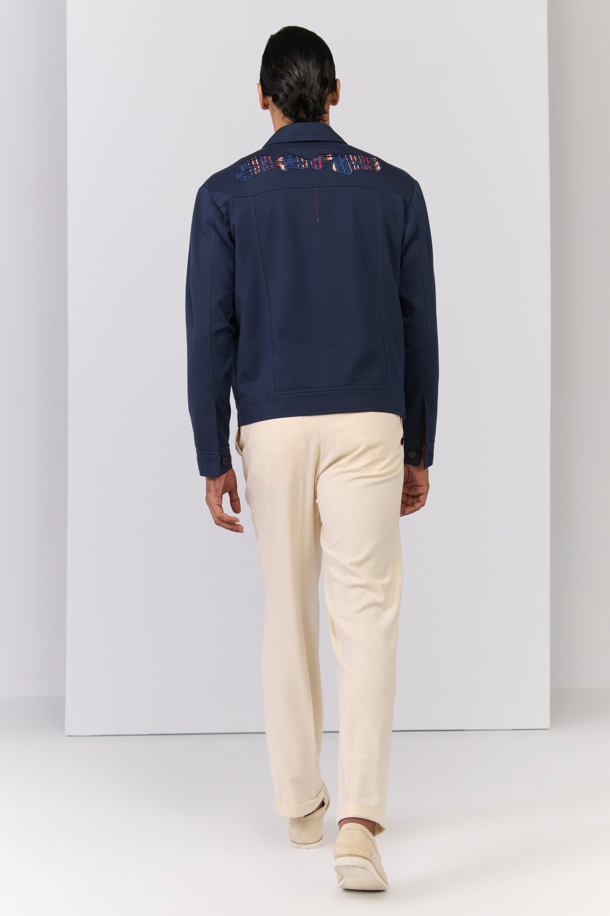 Navy Layering with Printed Pocket
