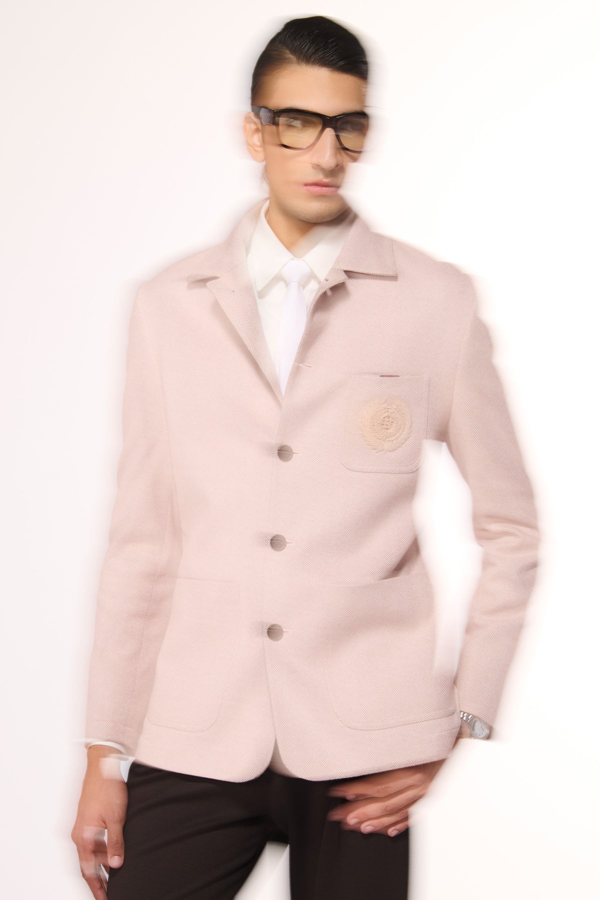 Pink Herringbone Layering