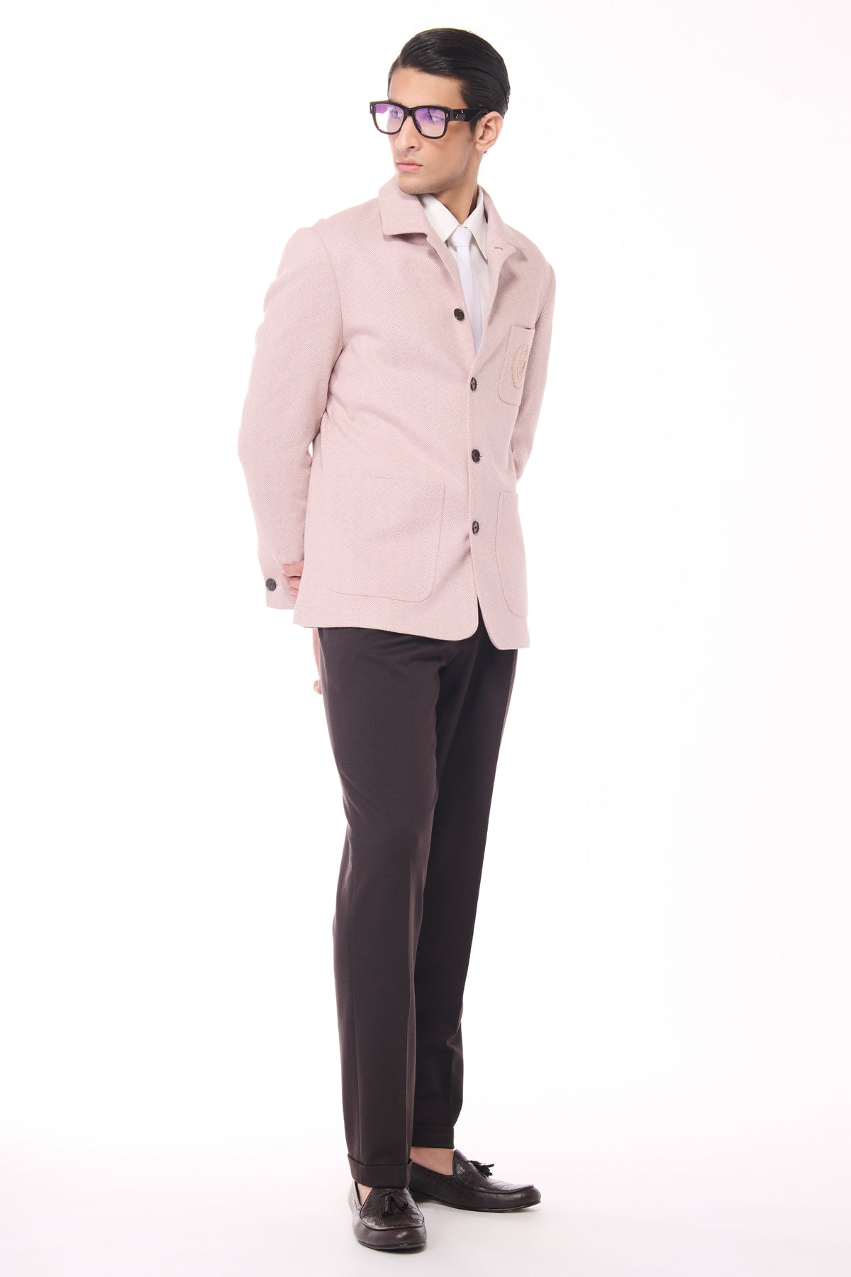 Pink Herringbone Layering