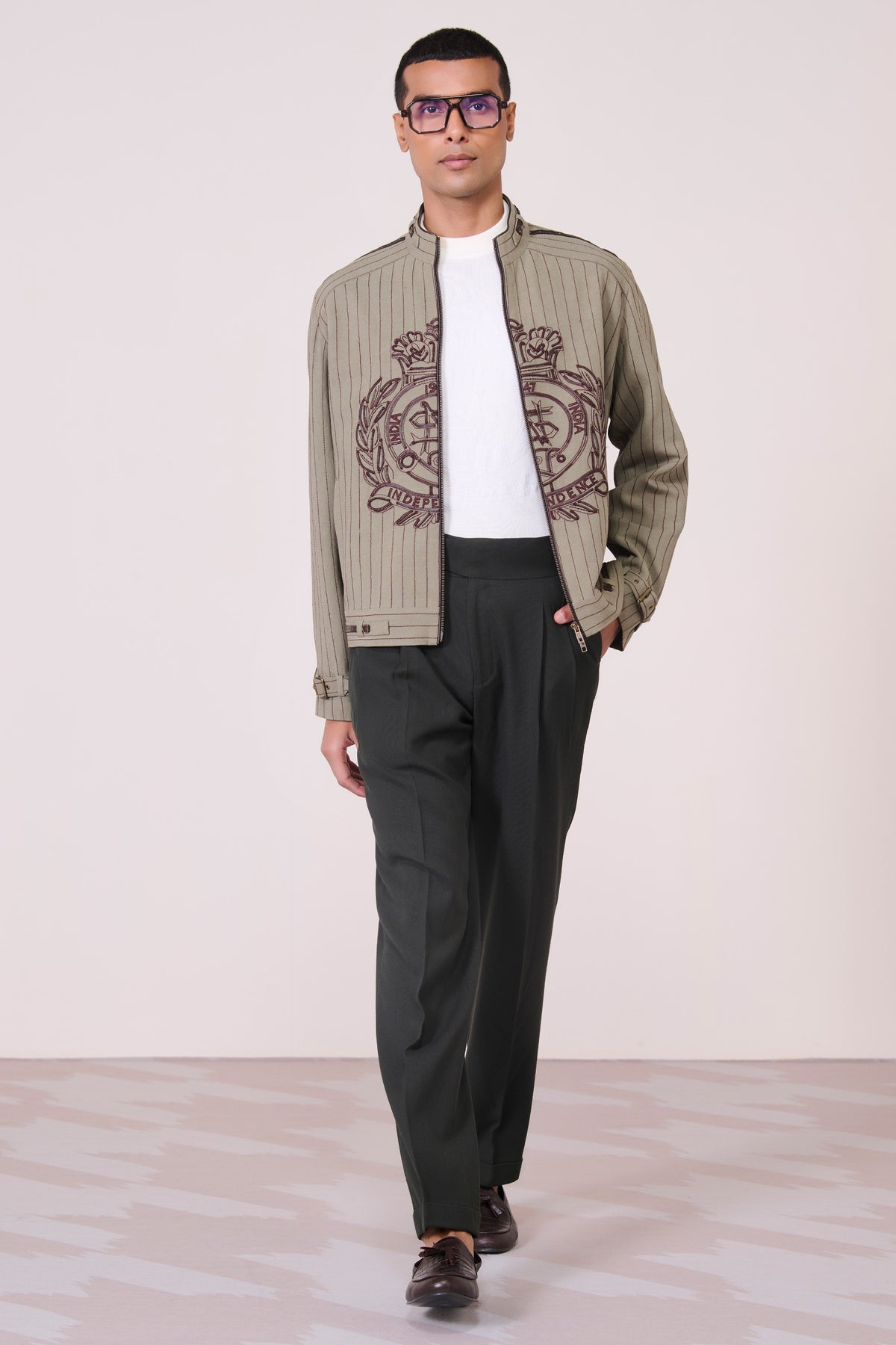 Olive Textured Threadwork Layer
