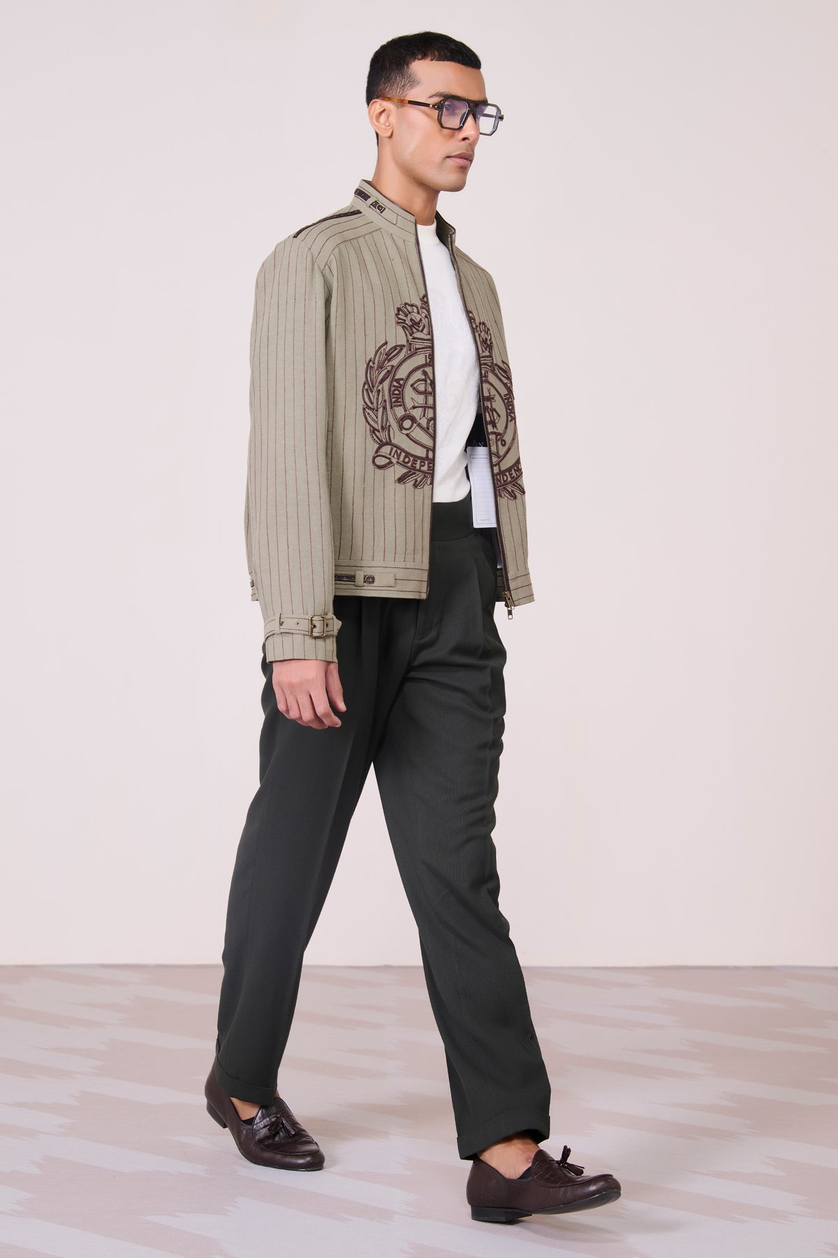 Olive Textured Threadwork Layer