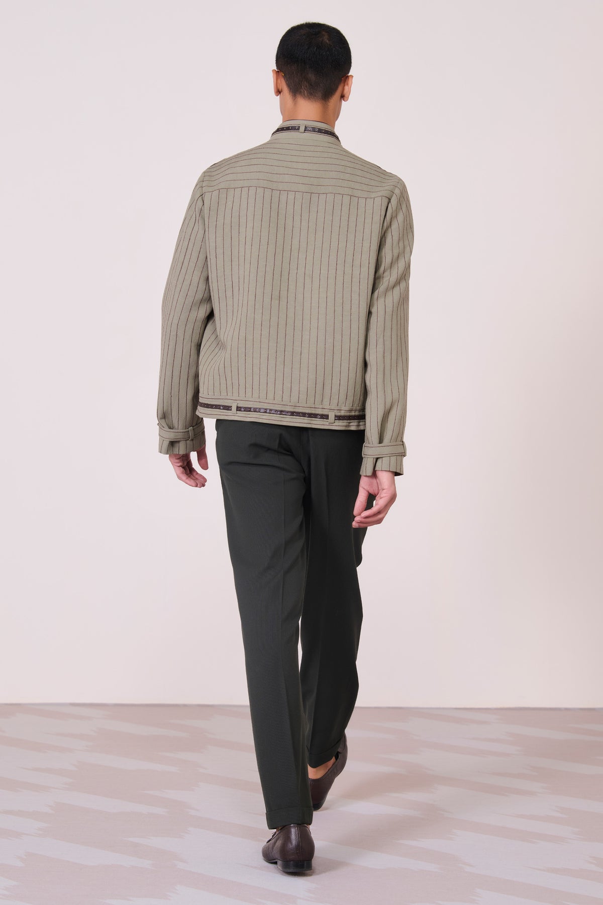Olive Textured Threadwork Layer