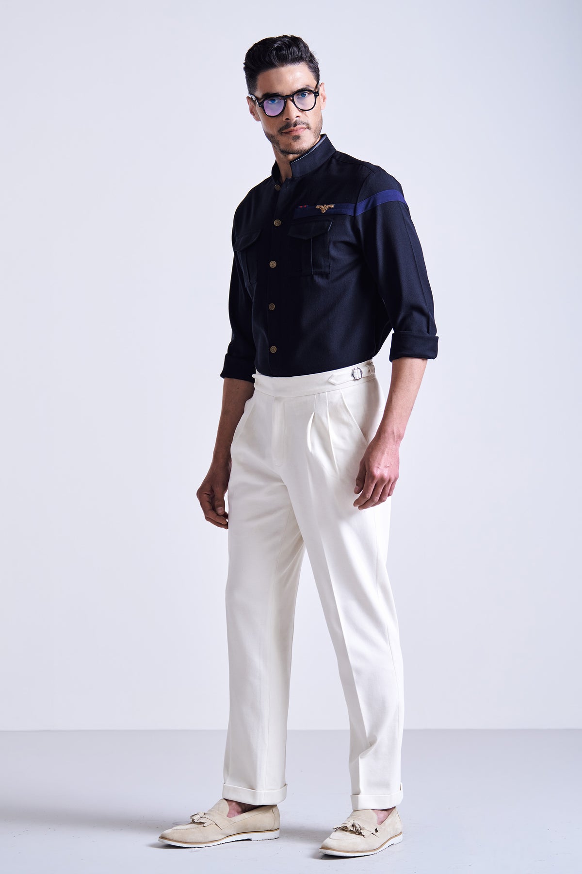 Crested Black Shirt