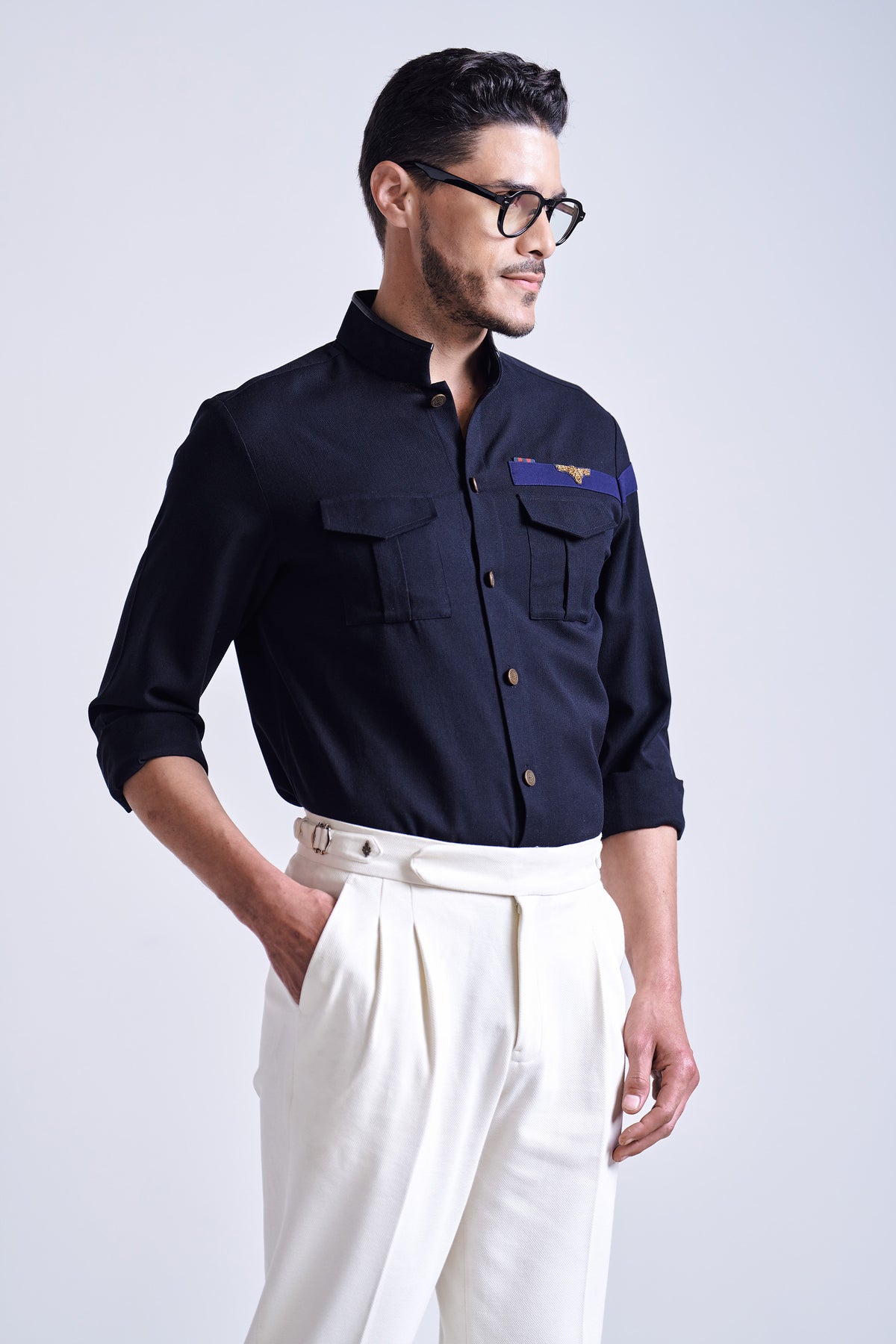 Crested Black Shirt