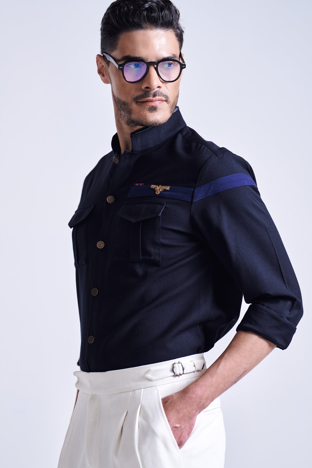 Crested Black Shirt