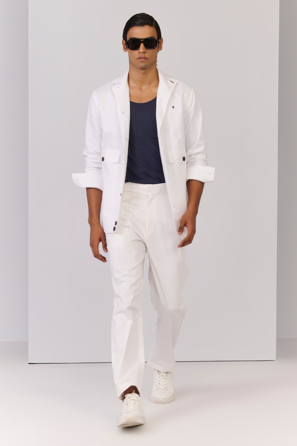 Off White Linen Utility Shacket
