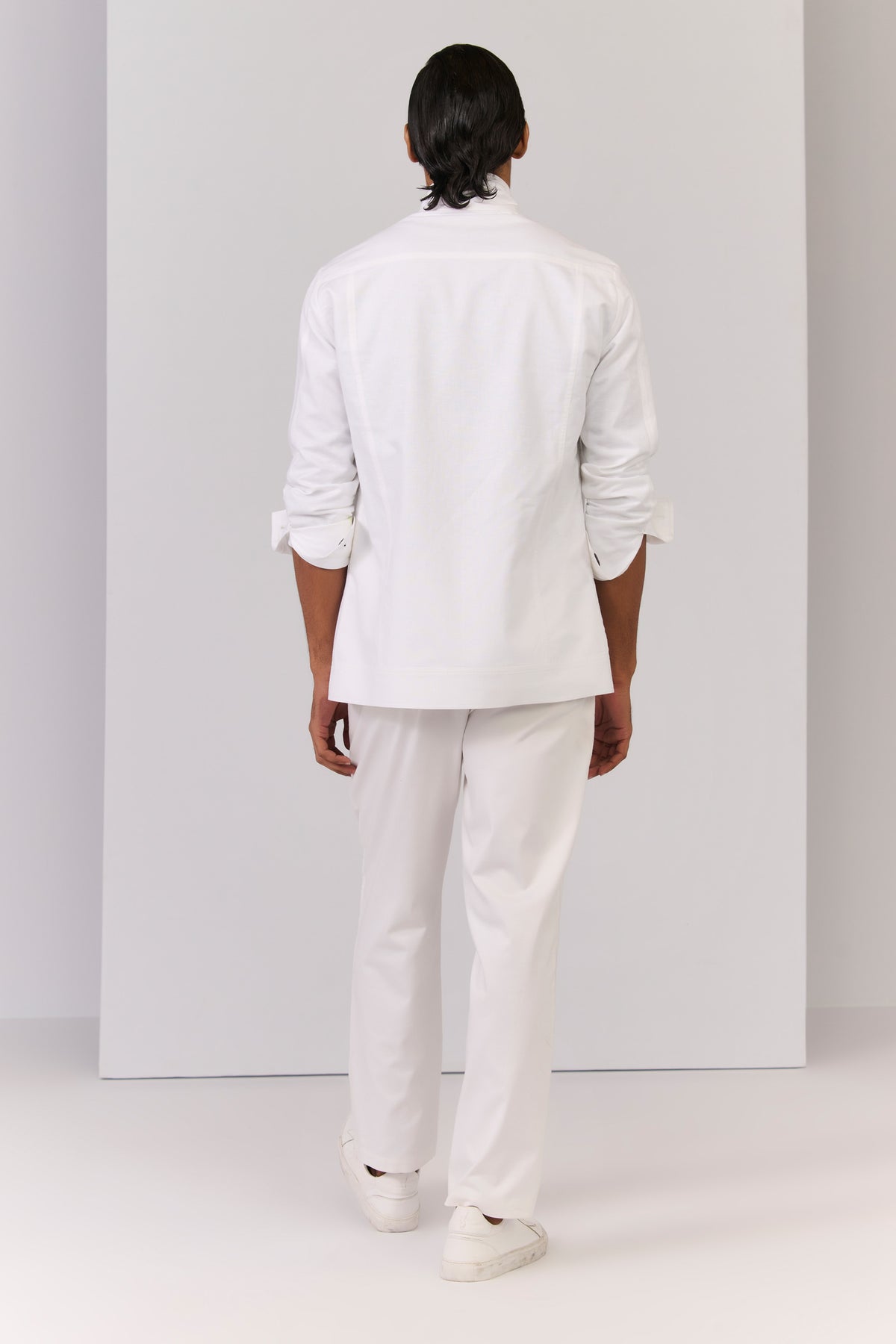 Off White Linen Utility Shacket