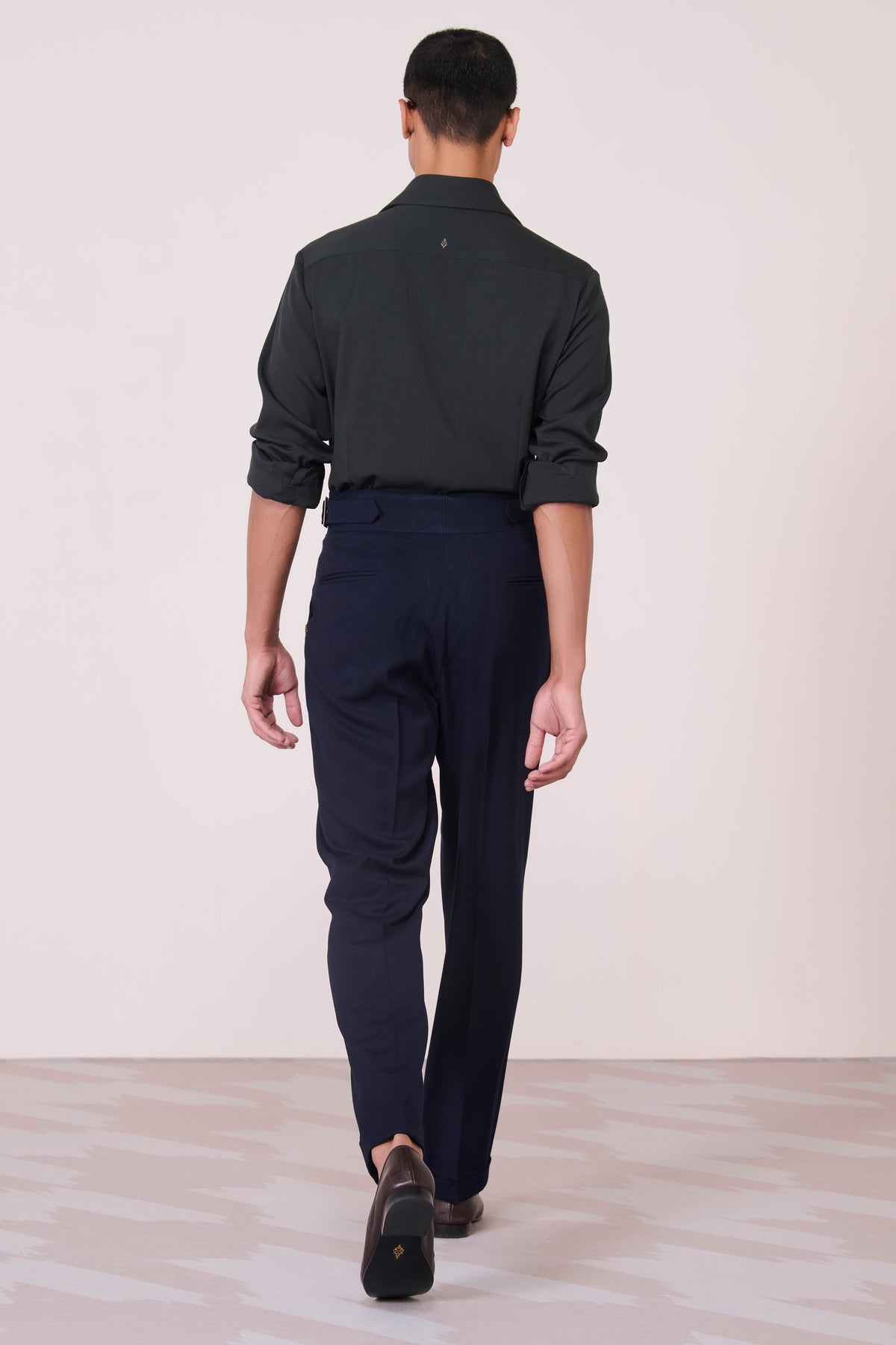 Military Green Colour Block Shirt