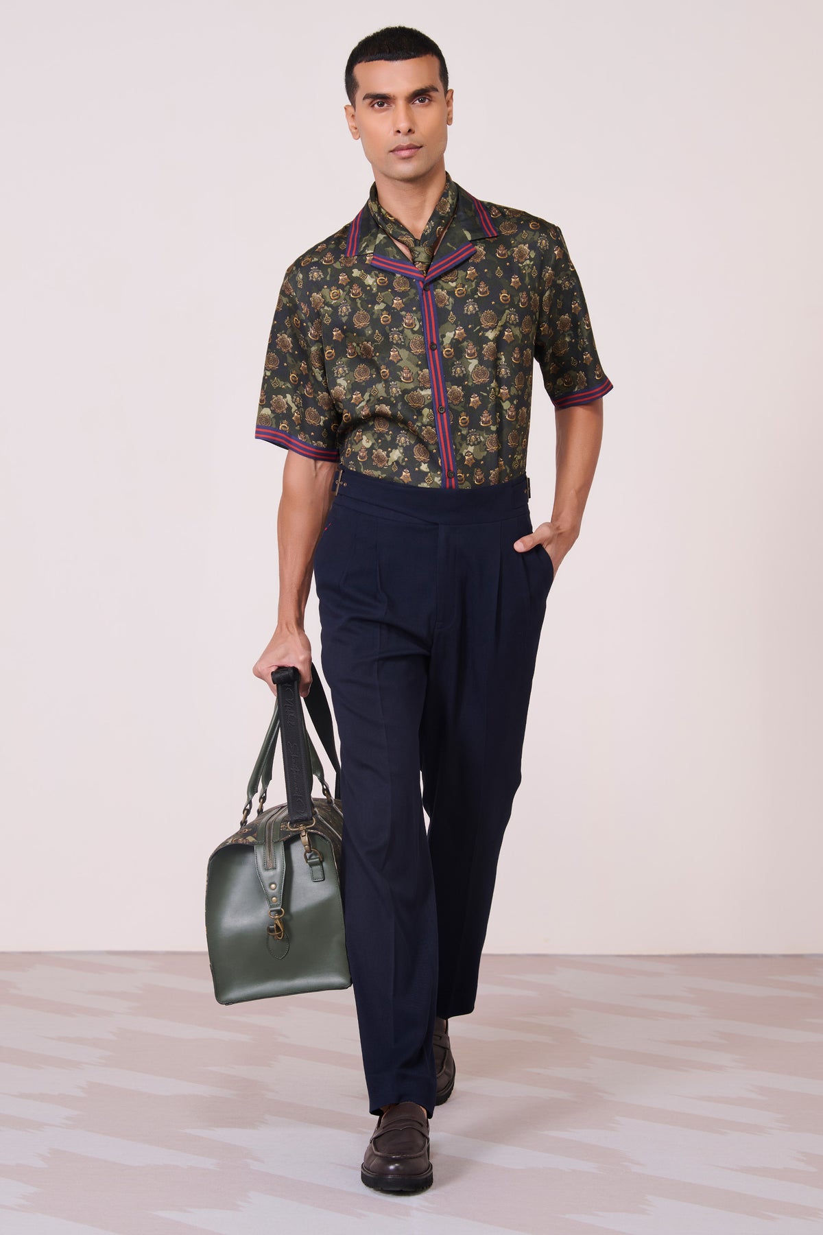 Military Green Silk Twill Shirt