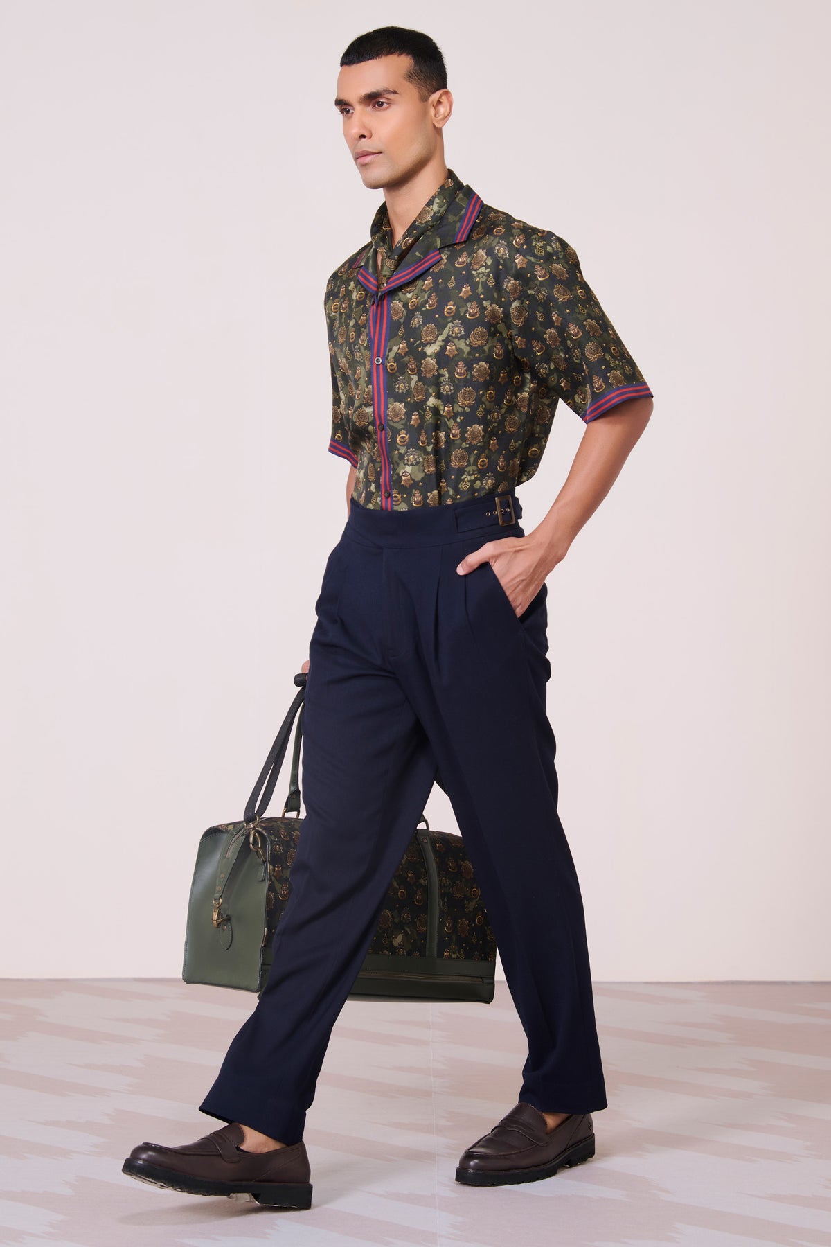 Military Green Silk Twill Shirt