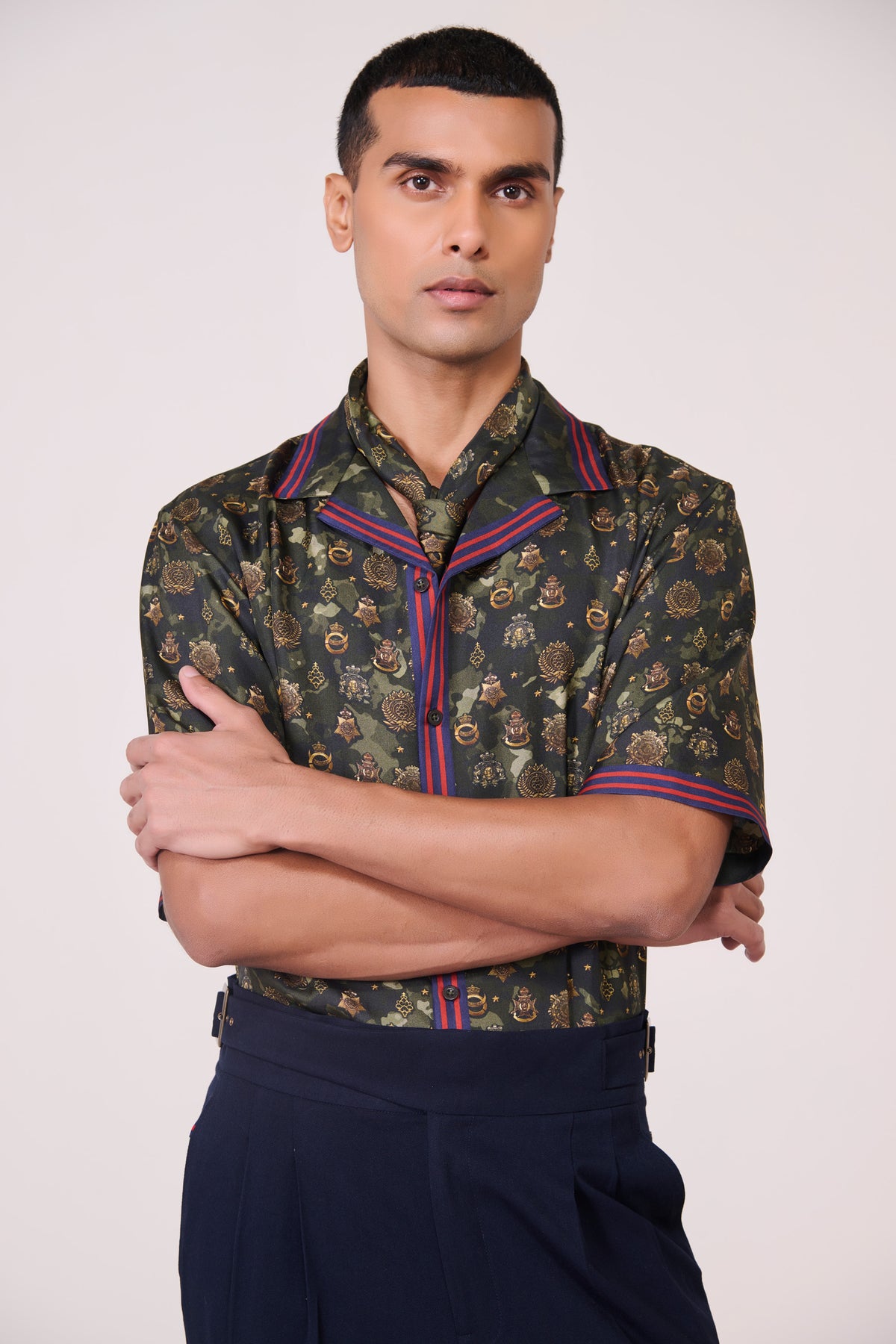 Military Green Silk Twill Shirt