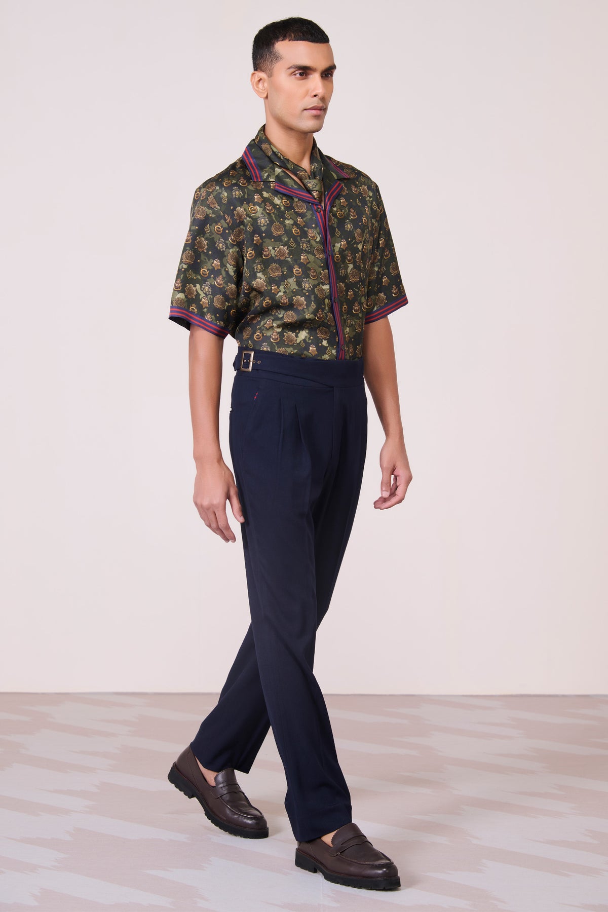 Military Green Silk Twill Shirt