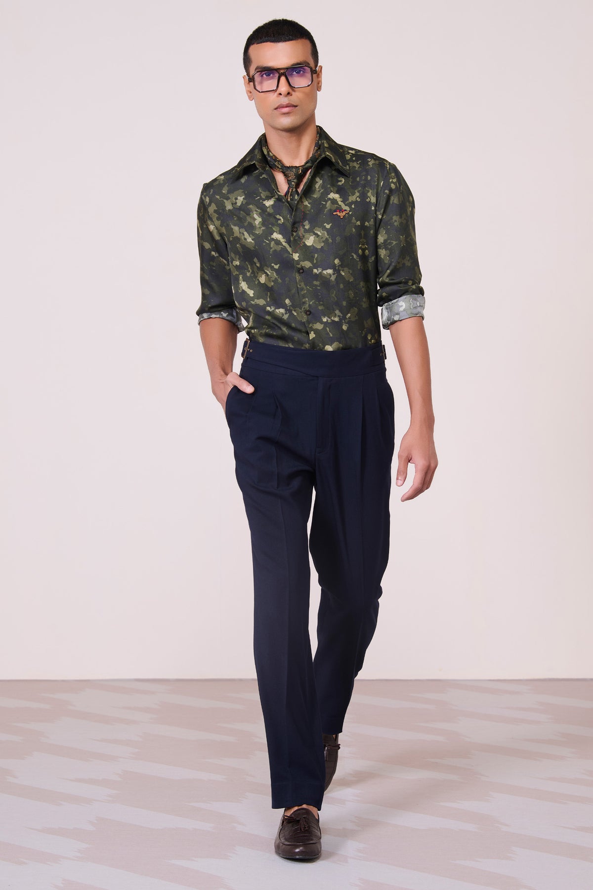 Camo Silk Twill Shirt