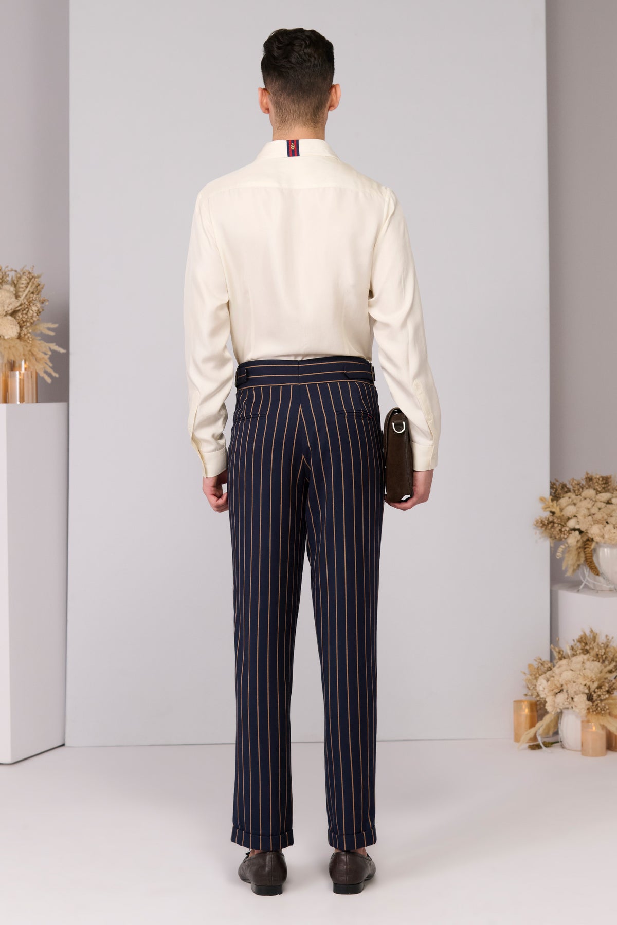 Beige Crested Twill Silk Shirt