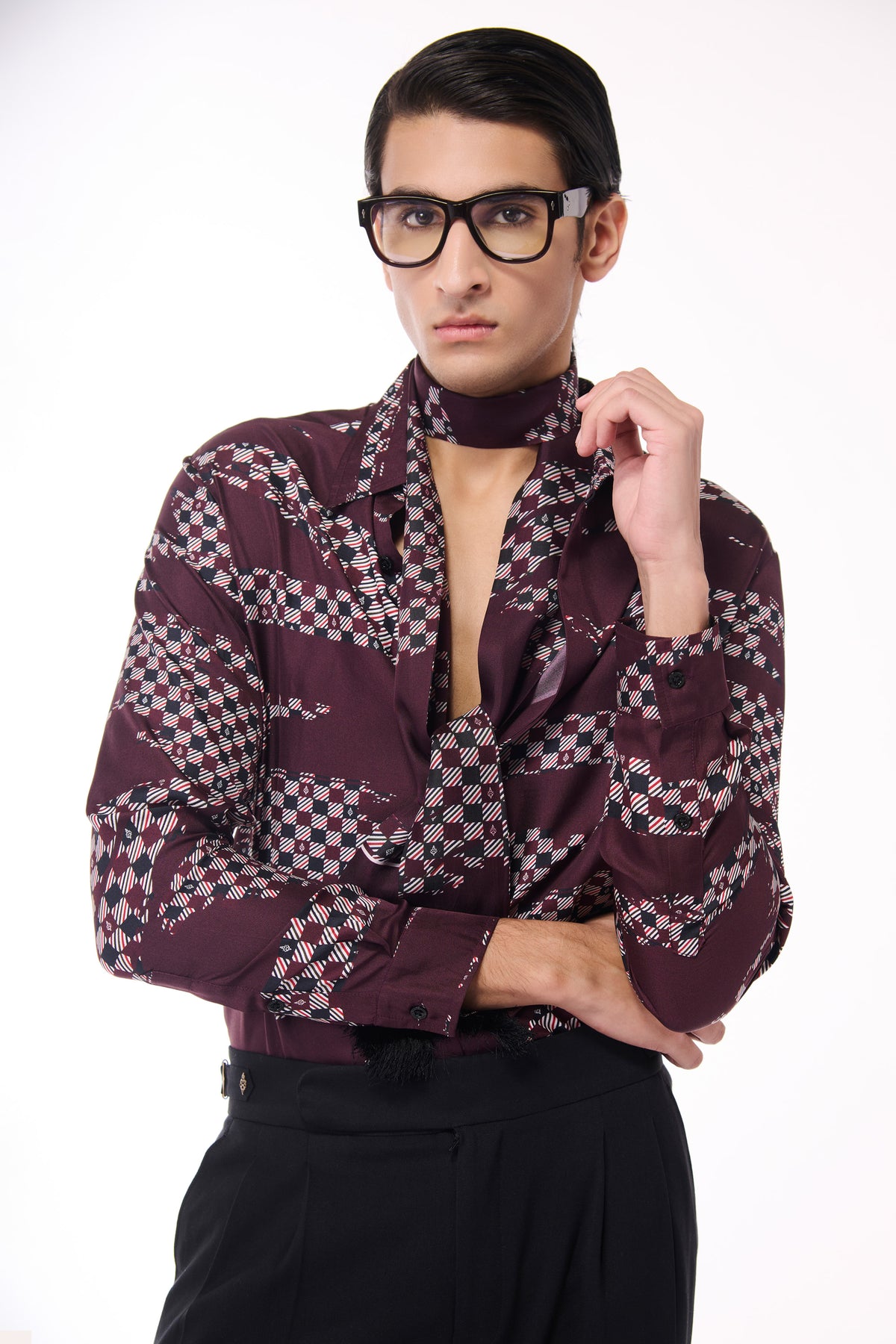 Monogram Adamas Silk Twill Printed Shirt
