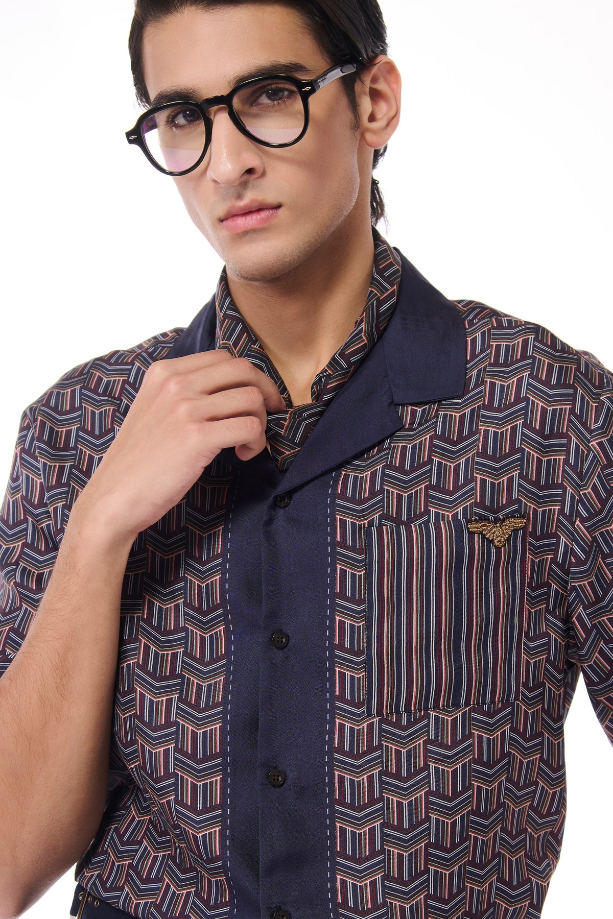 Multi-Hued Silk Twill Shirt
