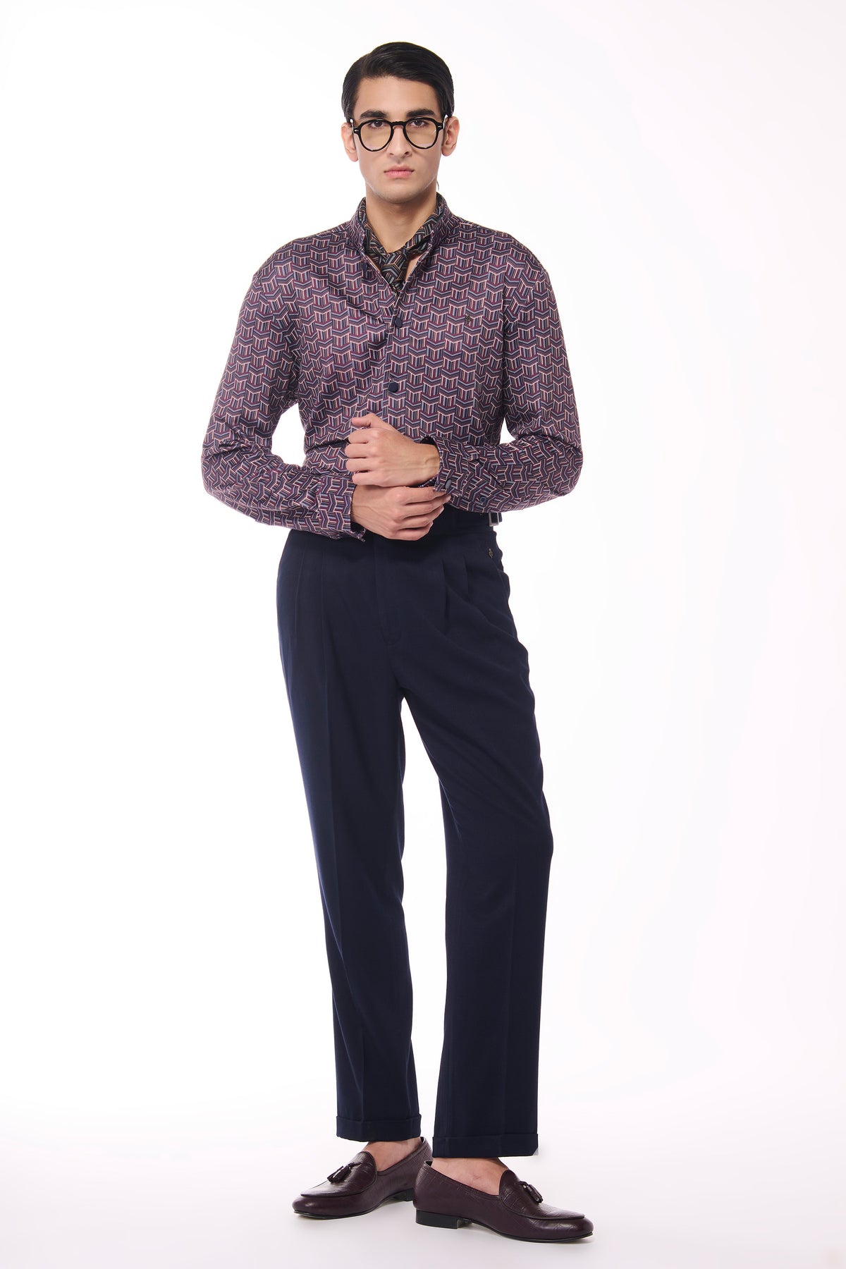 Multi-Hued Crepe Shirt