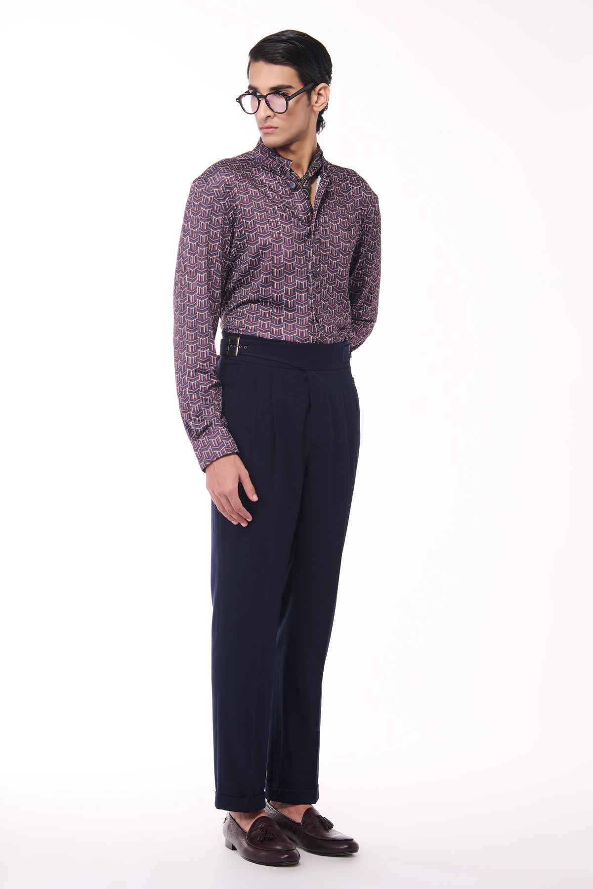 Multi-Hued Crepe Shirt