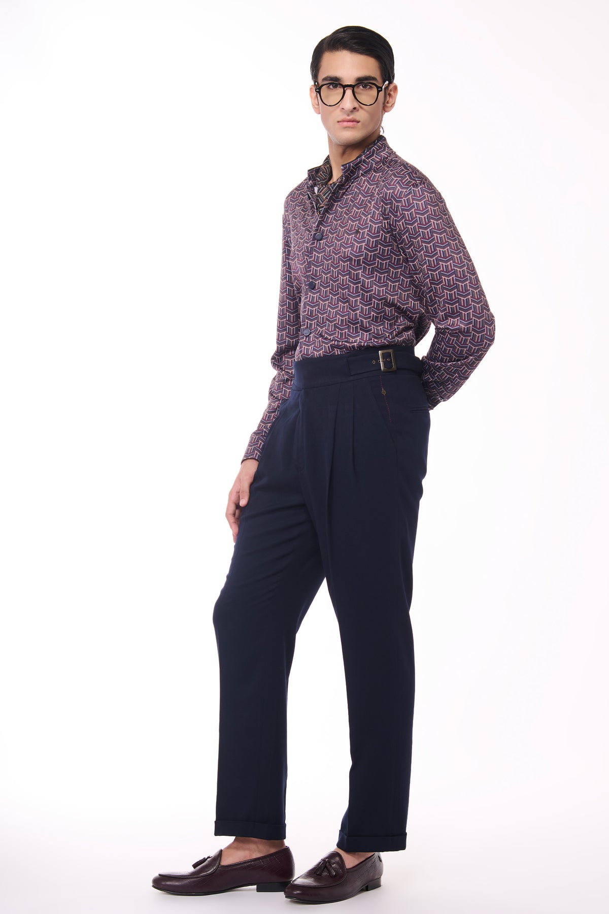 Multi-Hued Crepe Shirt
