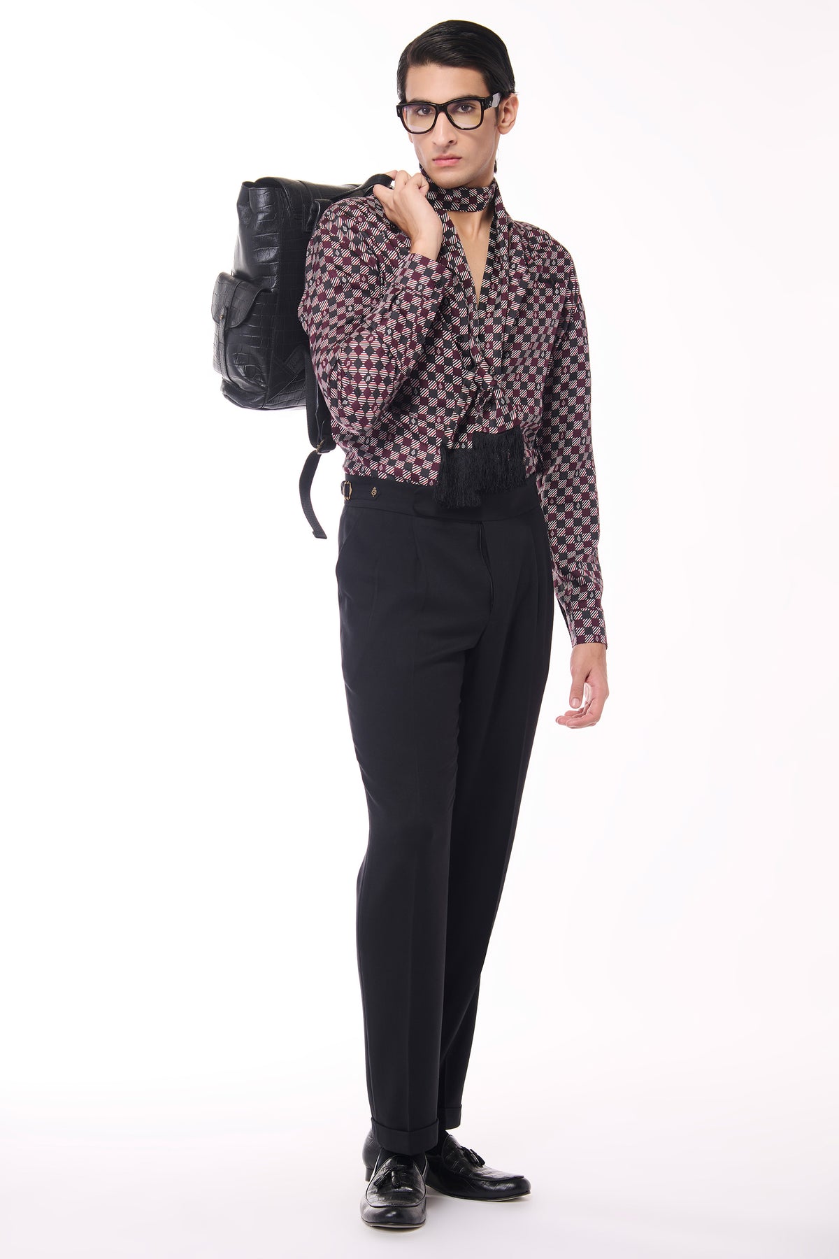 Cabernet Adamas Silk Twill Printed Shirt