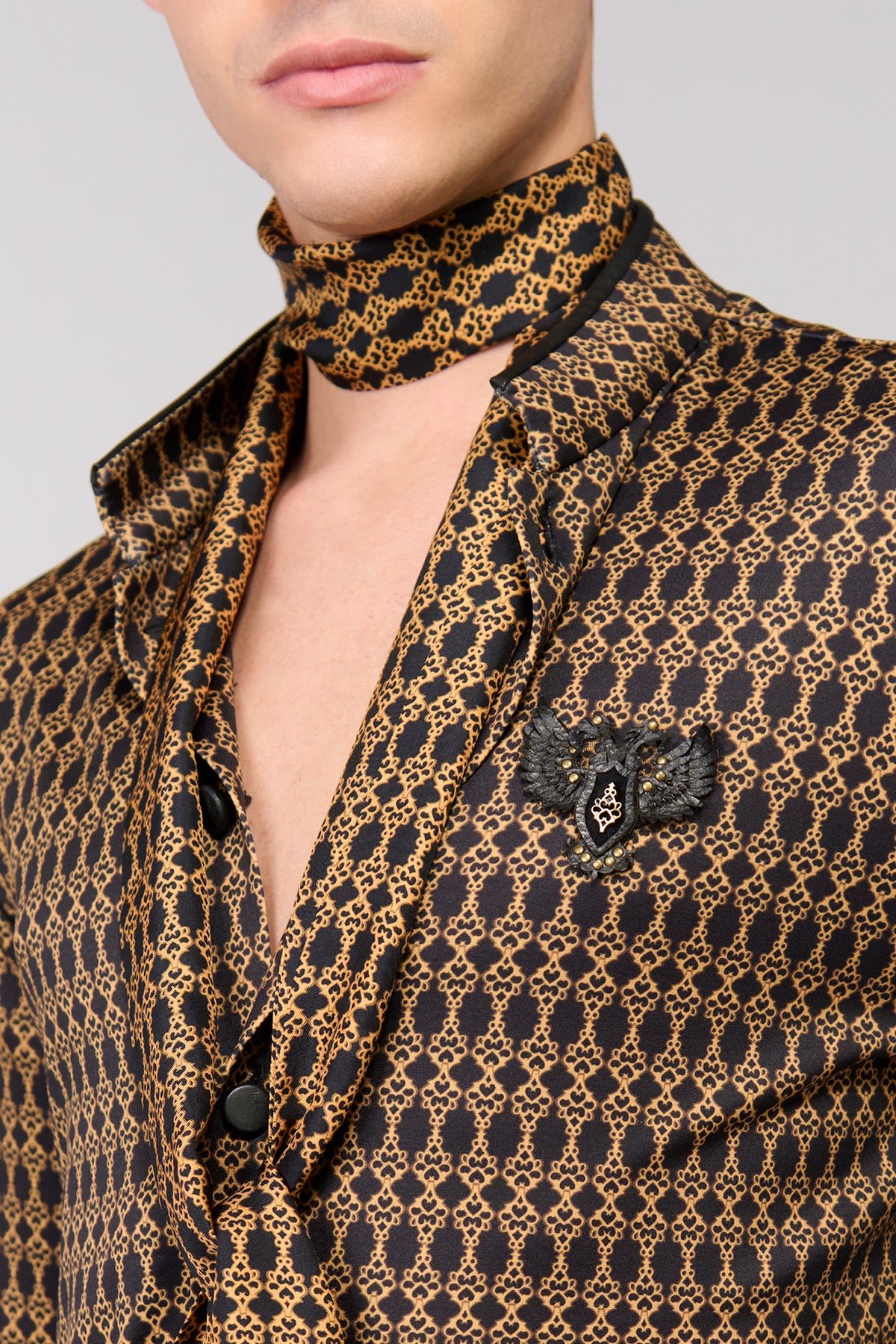 Crepe Jersey Adamas Printed Shirt
