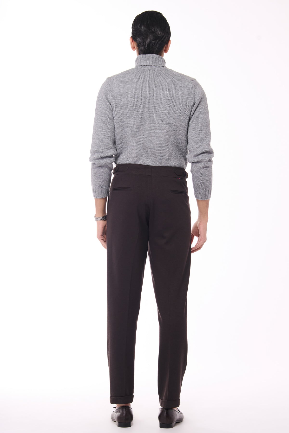 Grey Cashmere High Neck Sweater
