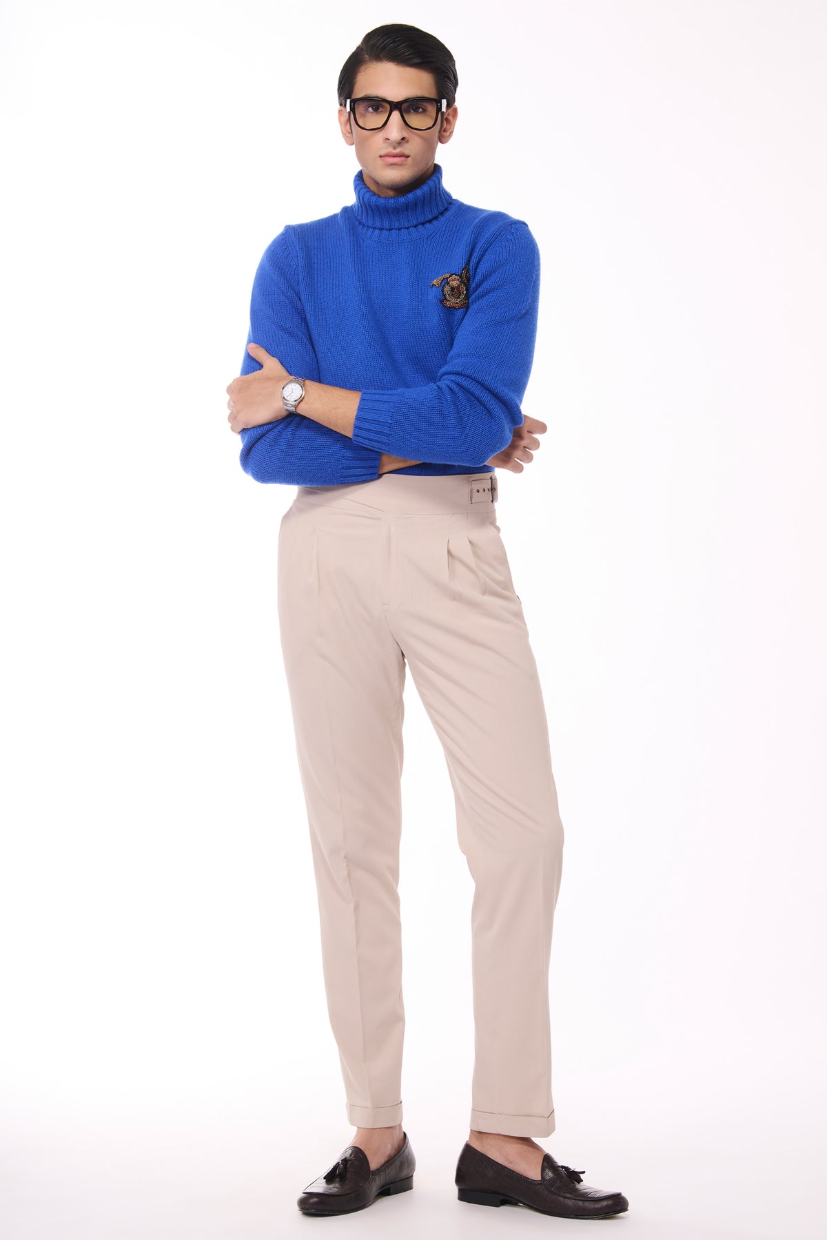 Electric Blue Cashmere Neck Sweater