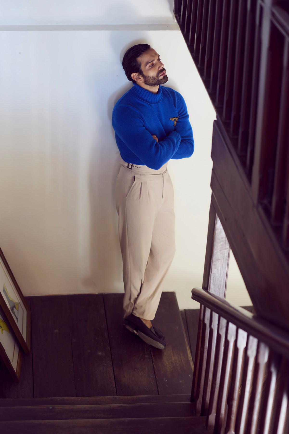 Electric Blue Cashmere Neck Sweater