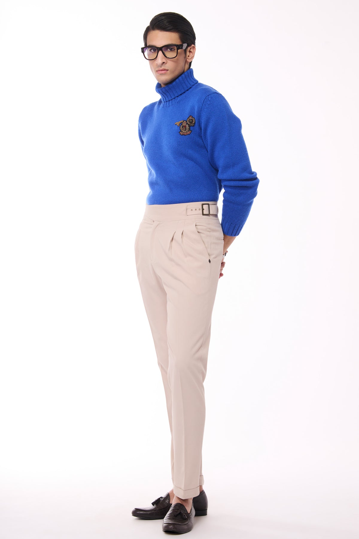 Electric Blue Cashmere Neck Sweater