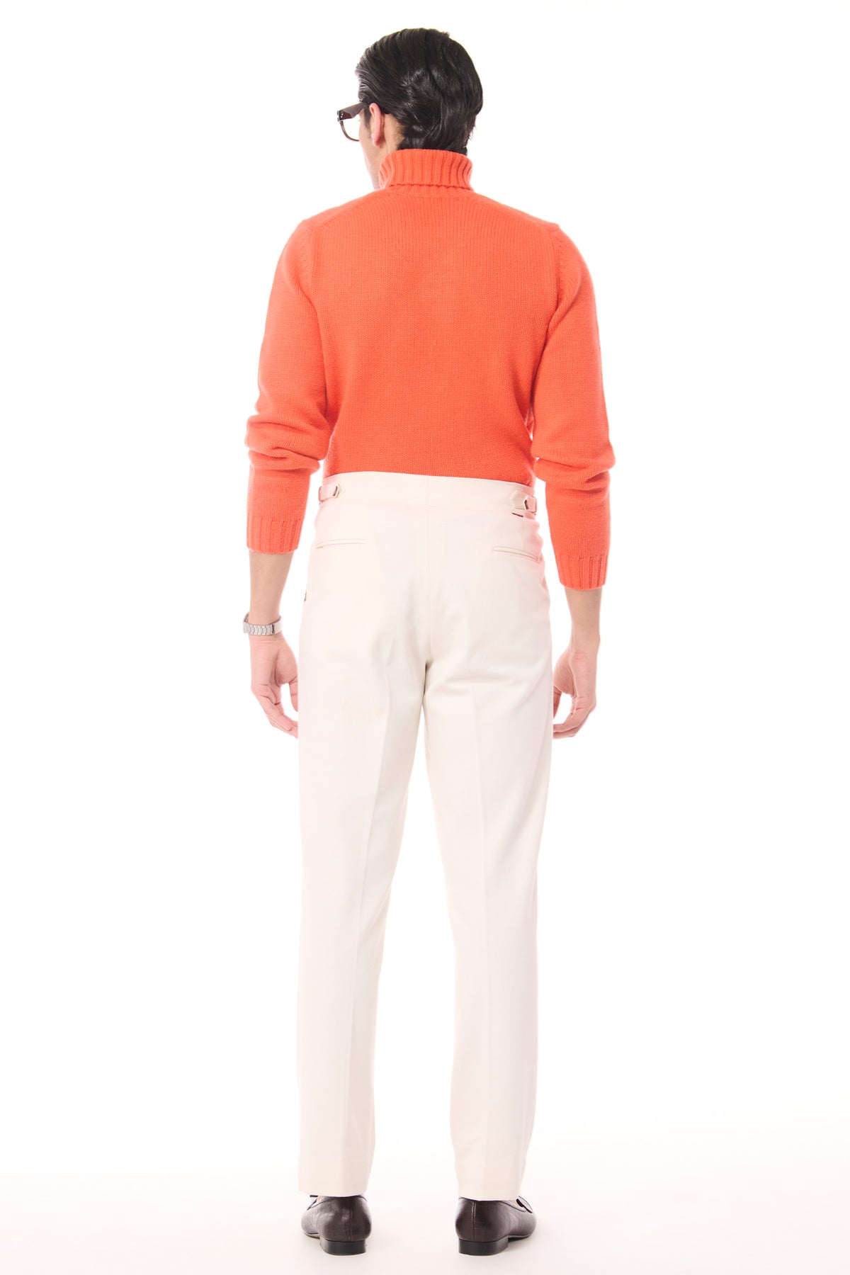 Orange Cashmere High Neck Sweater