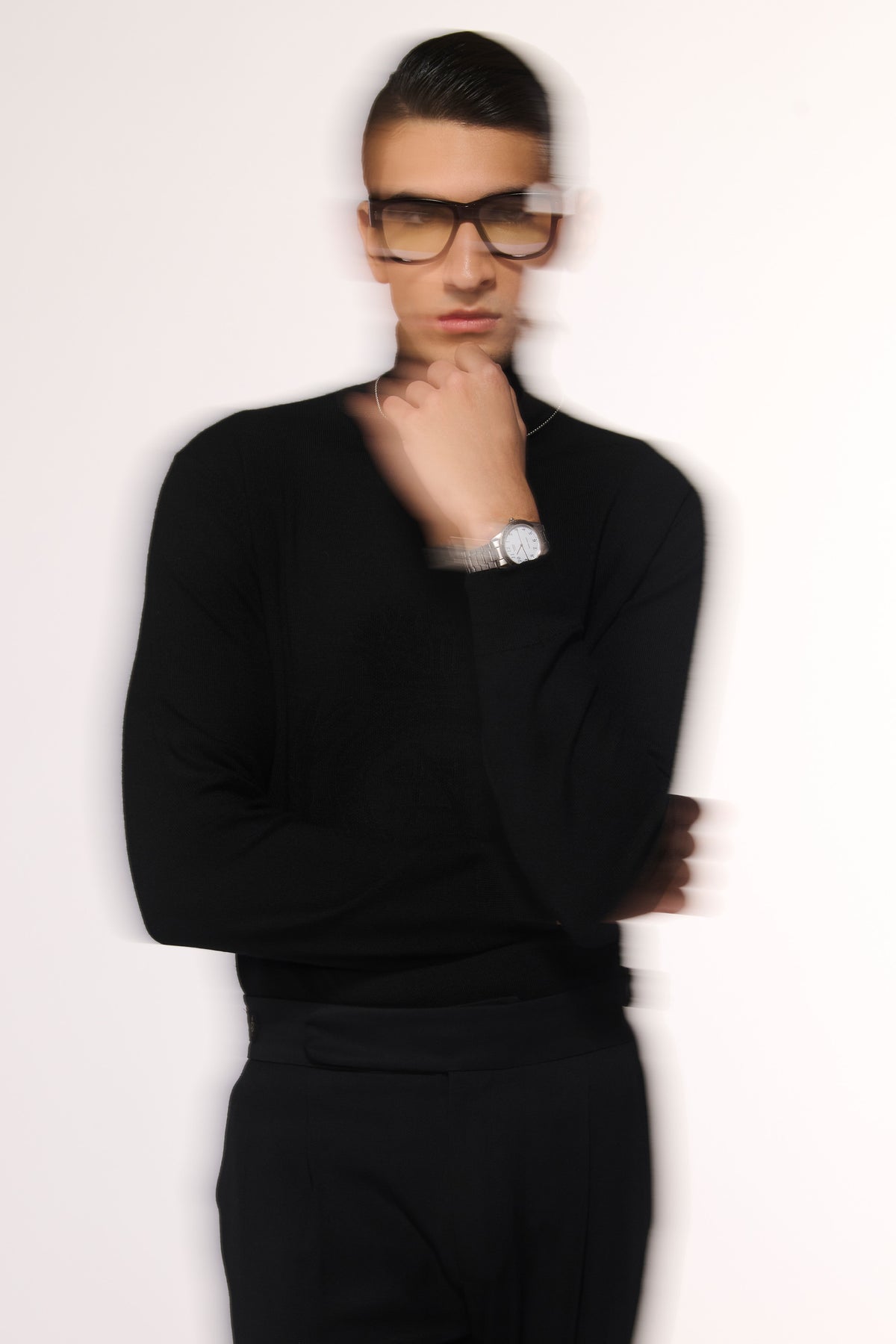 Black Merino Wool Turtle Sweater