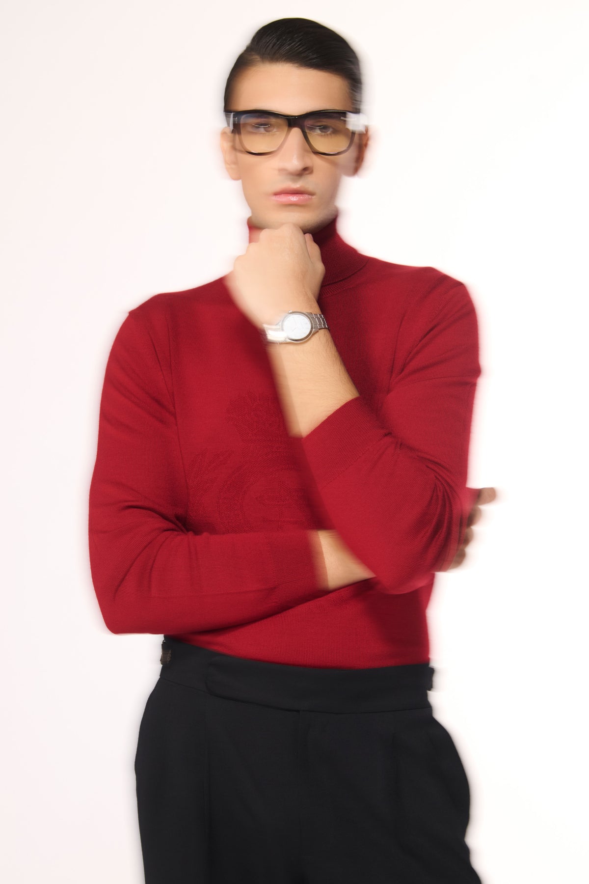 Cherry Merino Wool Turtle Sweater