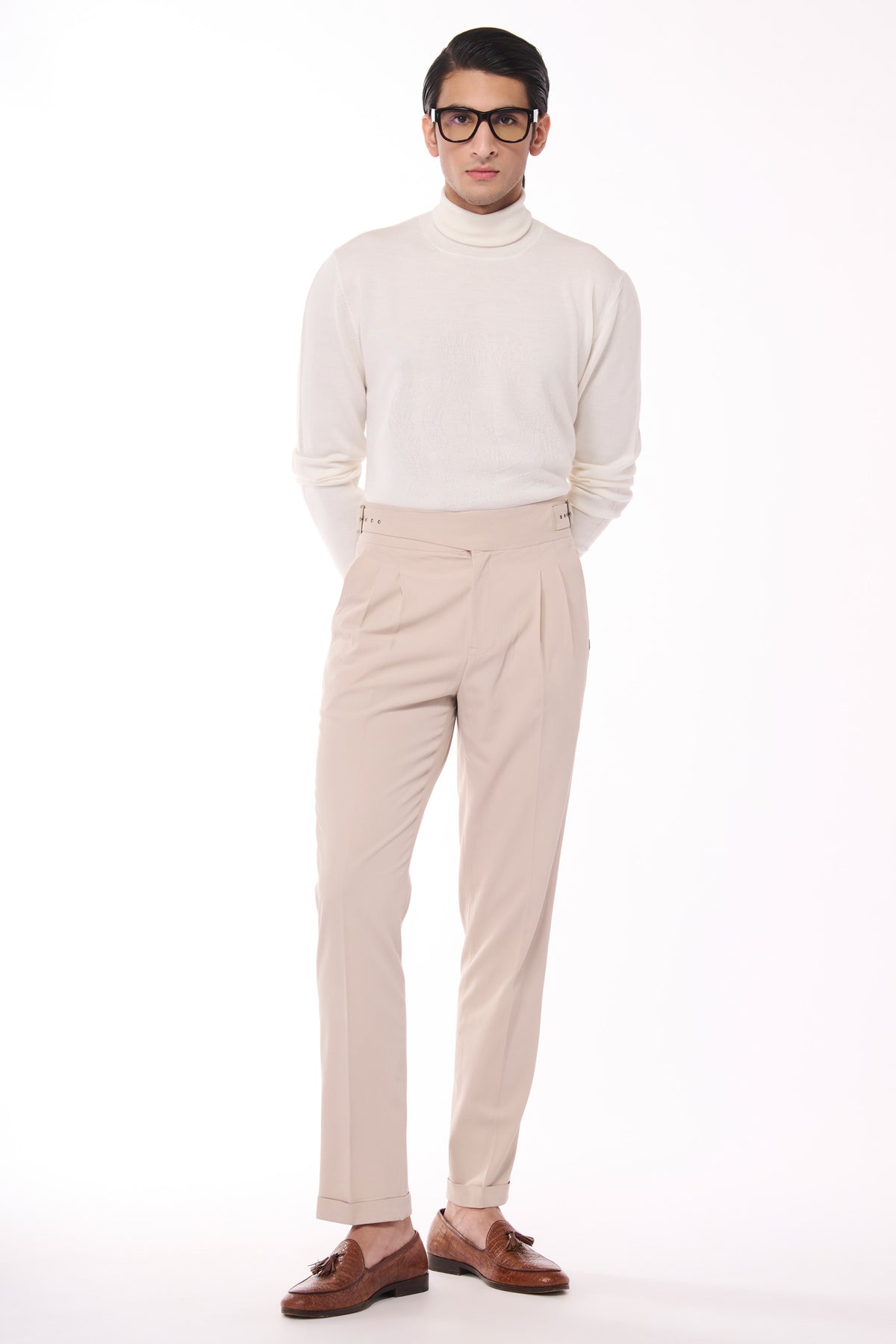 Off white Merino Wool Turtle Sweater