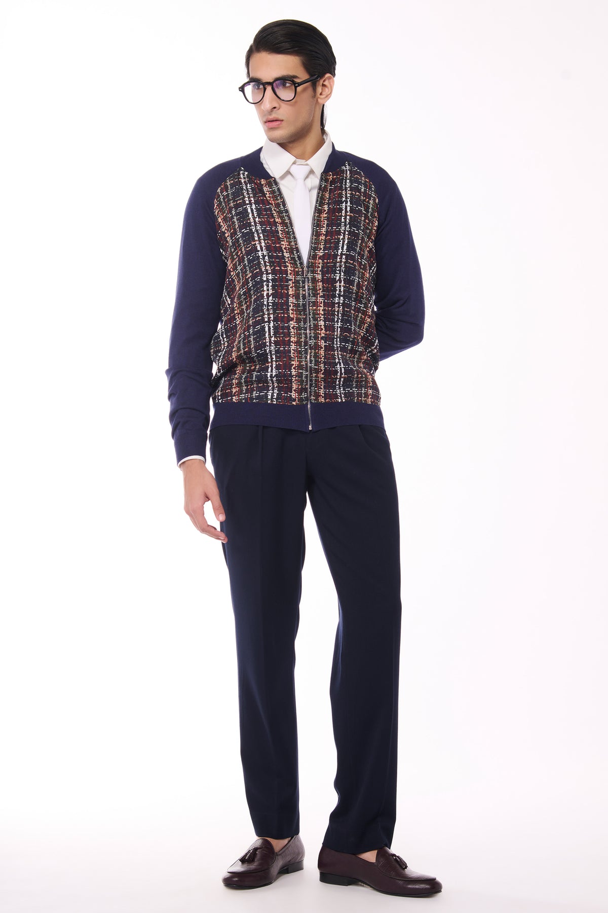 Multi-Hued Merino Bomber Jacket