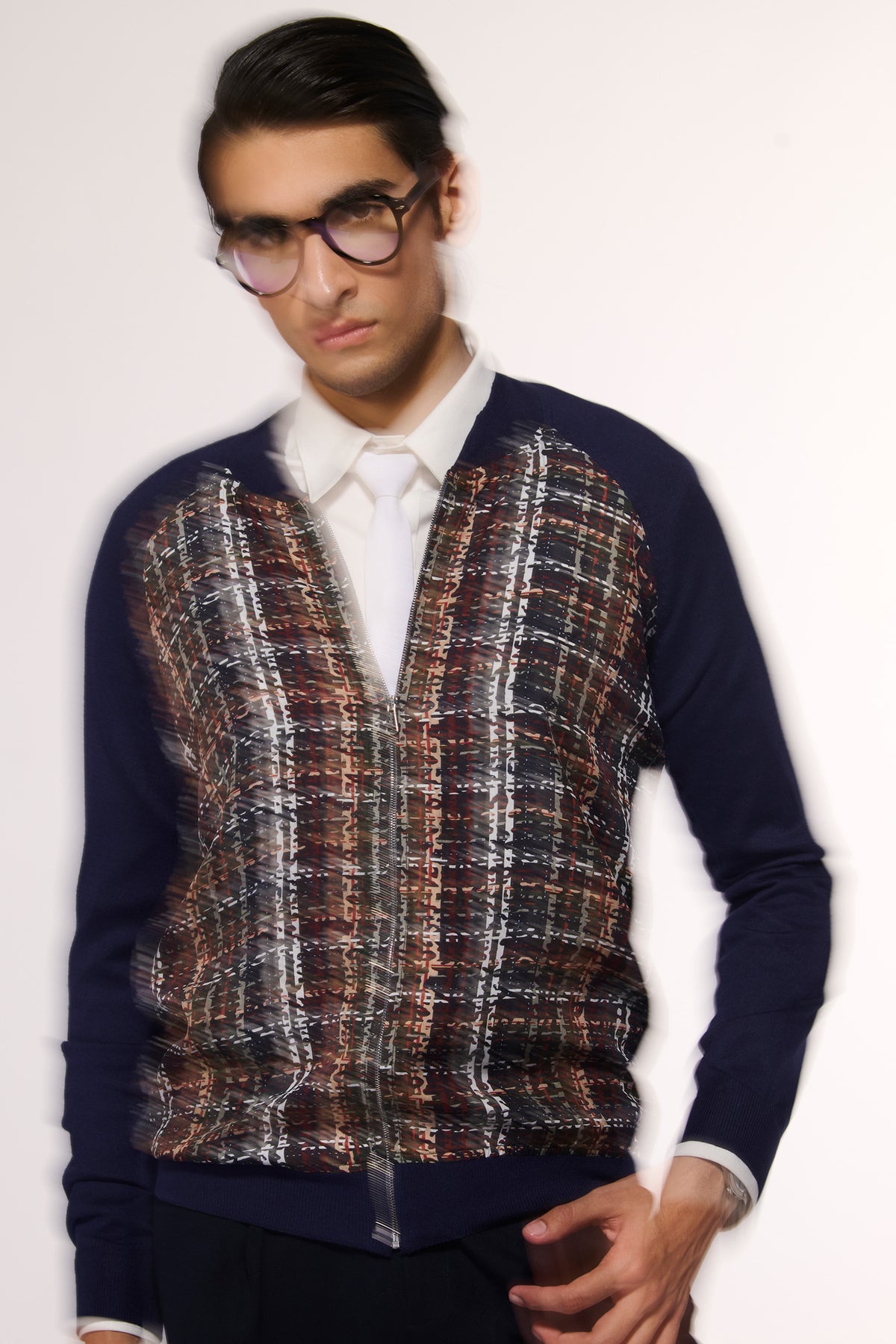 Multi-Hued Merino Bomber Jacket