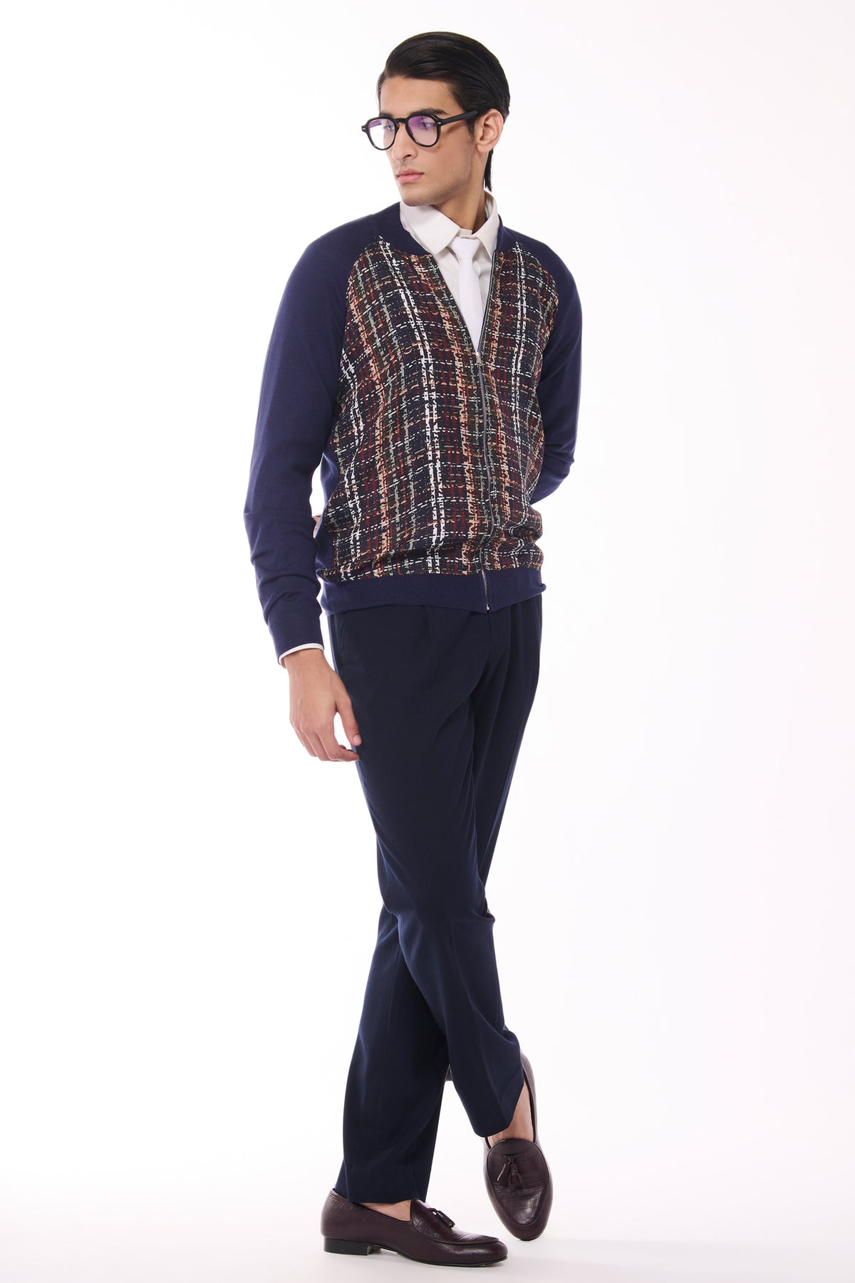 Multi-Hued Merino Bomber Jacket