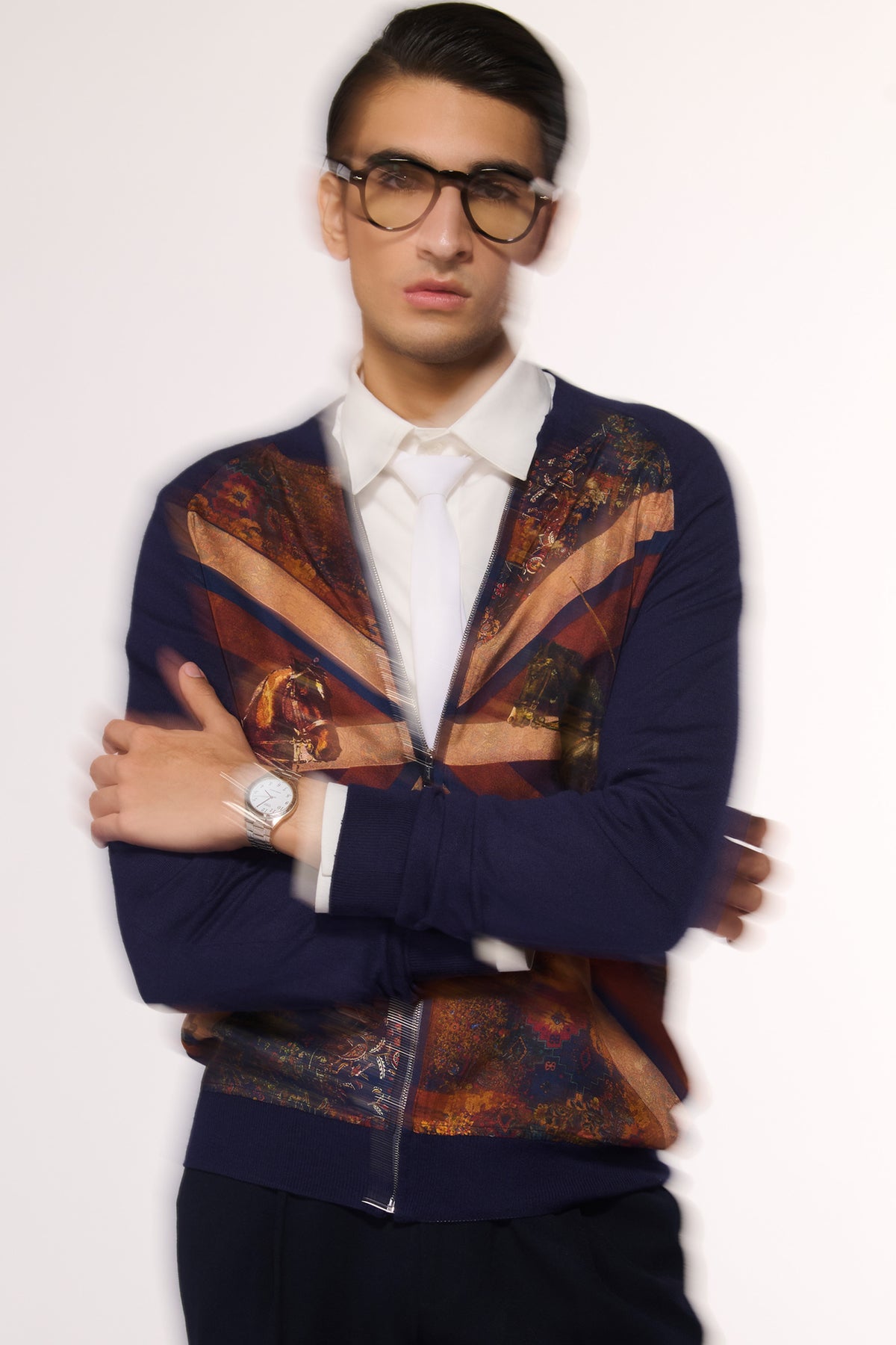 Flag Printed Merino Bomber Jacket