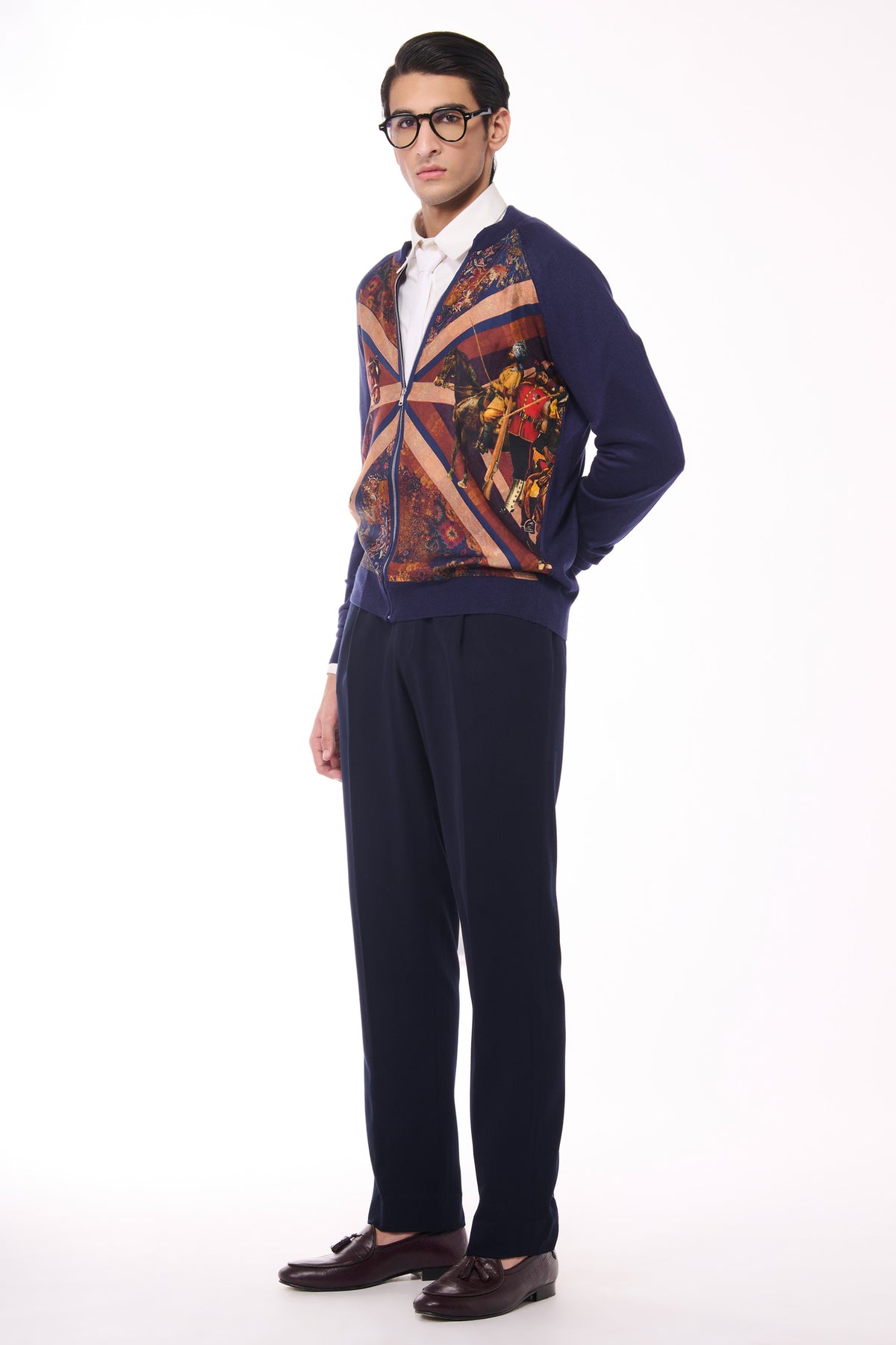 Flag Printed Merino Bomber Jacket