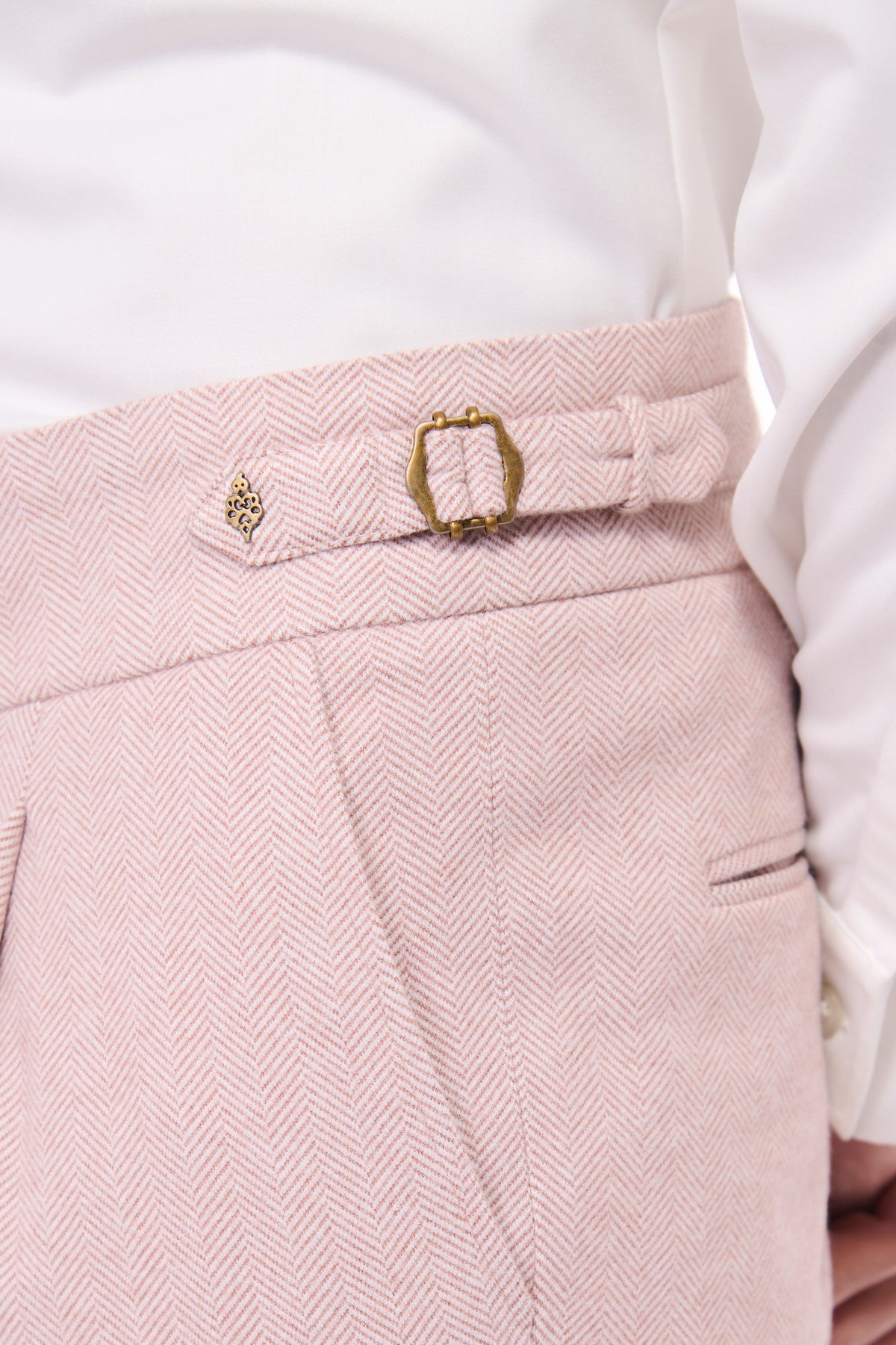 Pink Herringbone Trousers