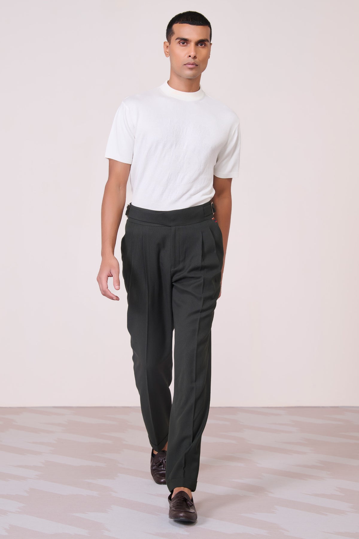 Military Green Cross Flap Trousers