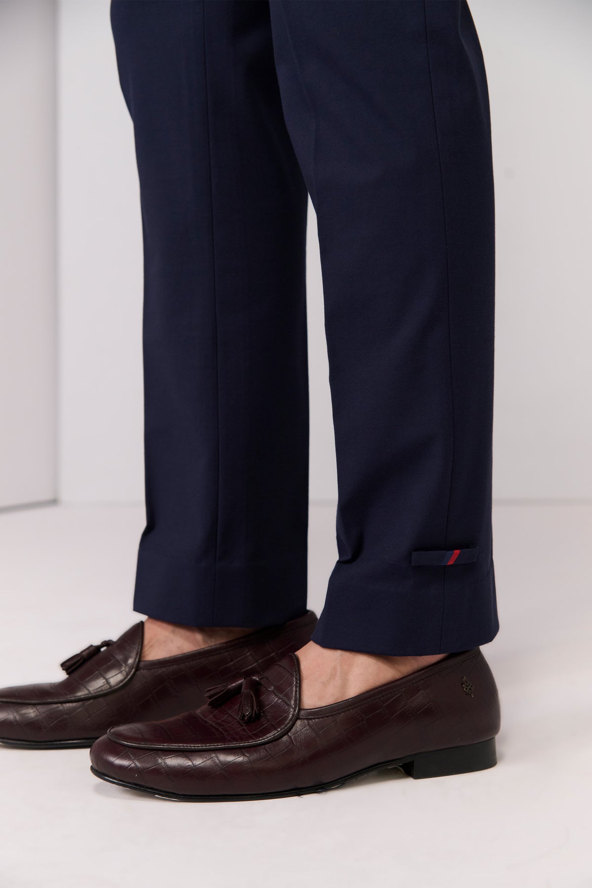 Navy Trousers With Signature Adamas