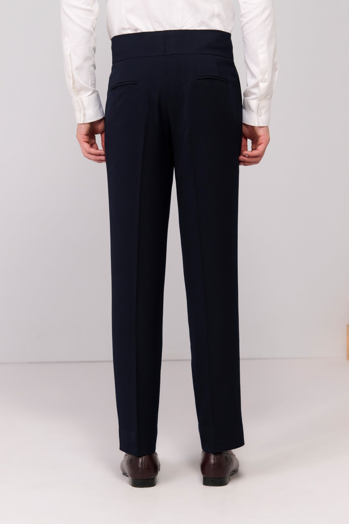 Navy Cross Flap Trousers