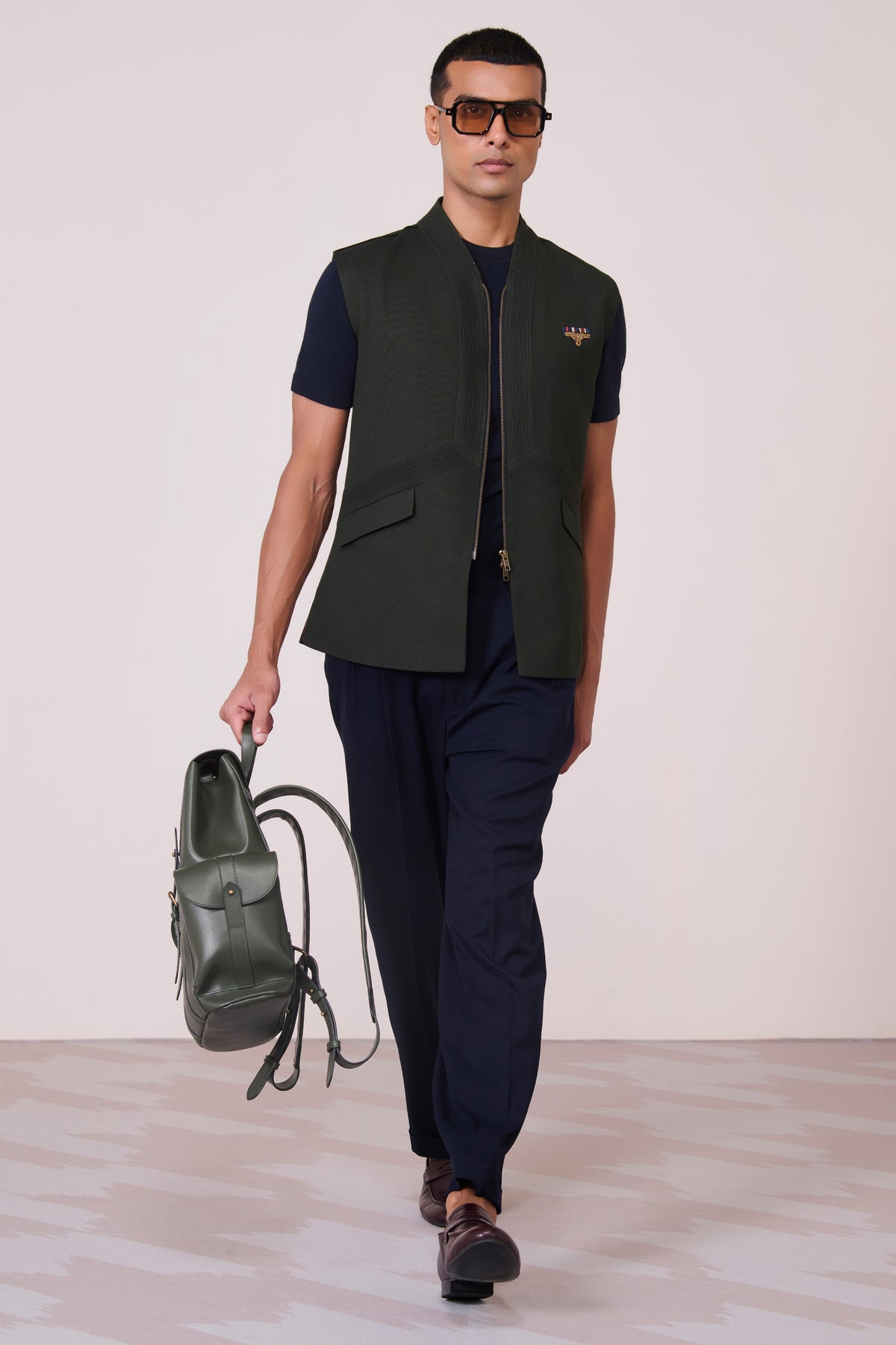 Military Green Embroidered Shirt