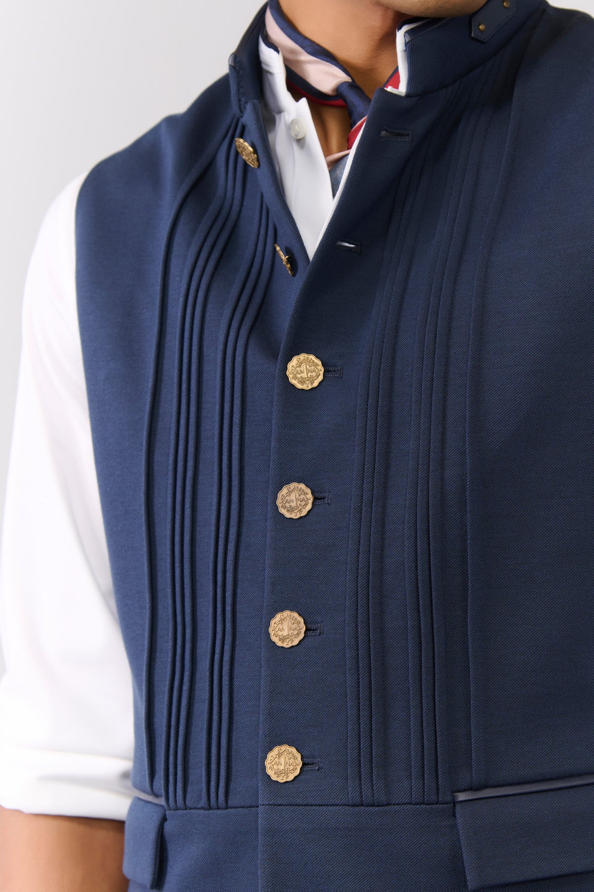 Navy Waistcoat with Metallic Buttons