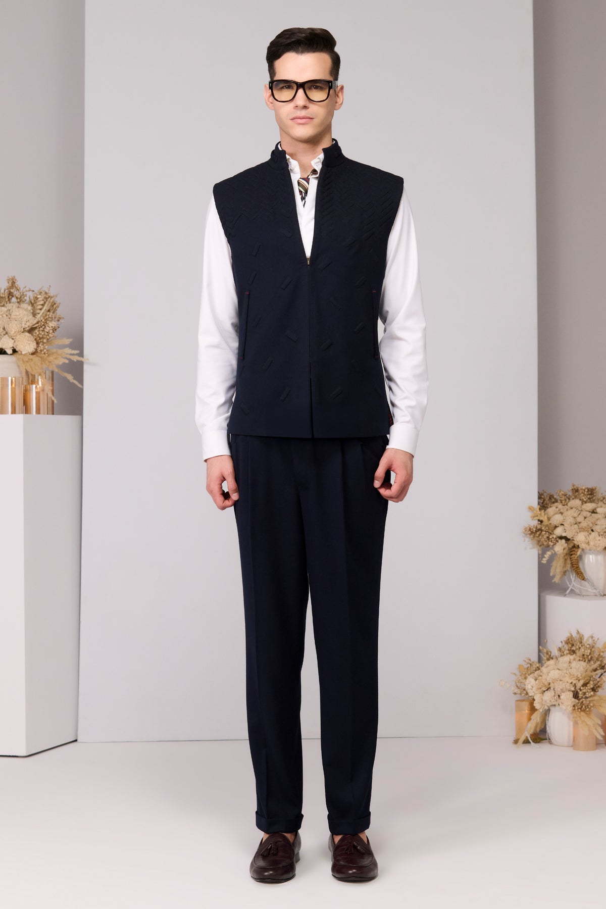 Navy Quilted Waistcoat