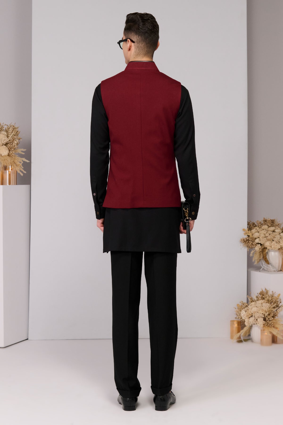 Cherry Waistcoat with Signature Buttons
