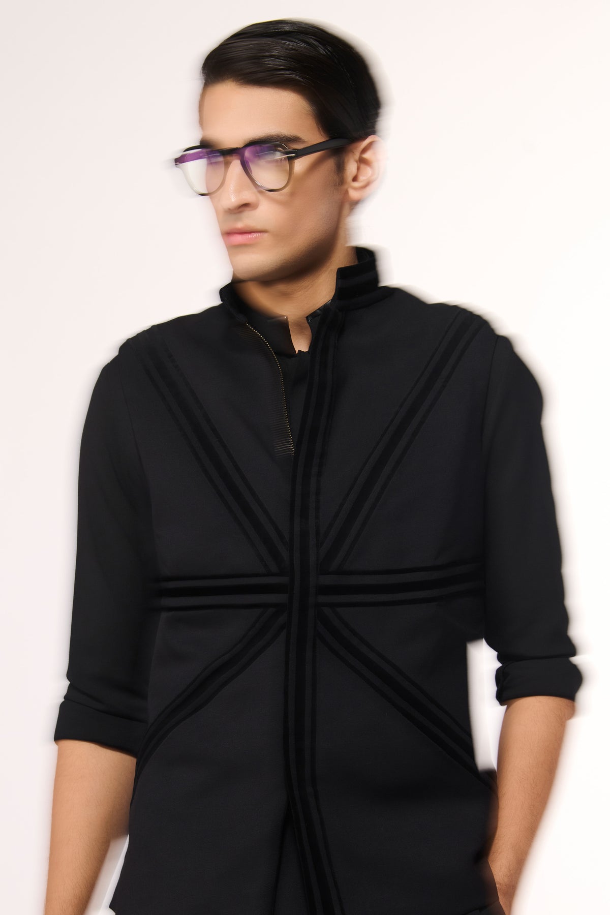 Black Waistcoat with Velvet Details